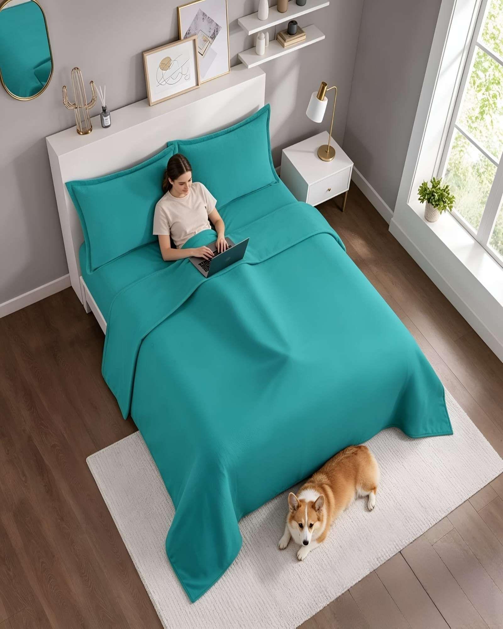 Juego De Sabanas Para Invierno De Polar 2 Plazas Extra Suaves m8-3