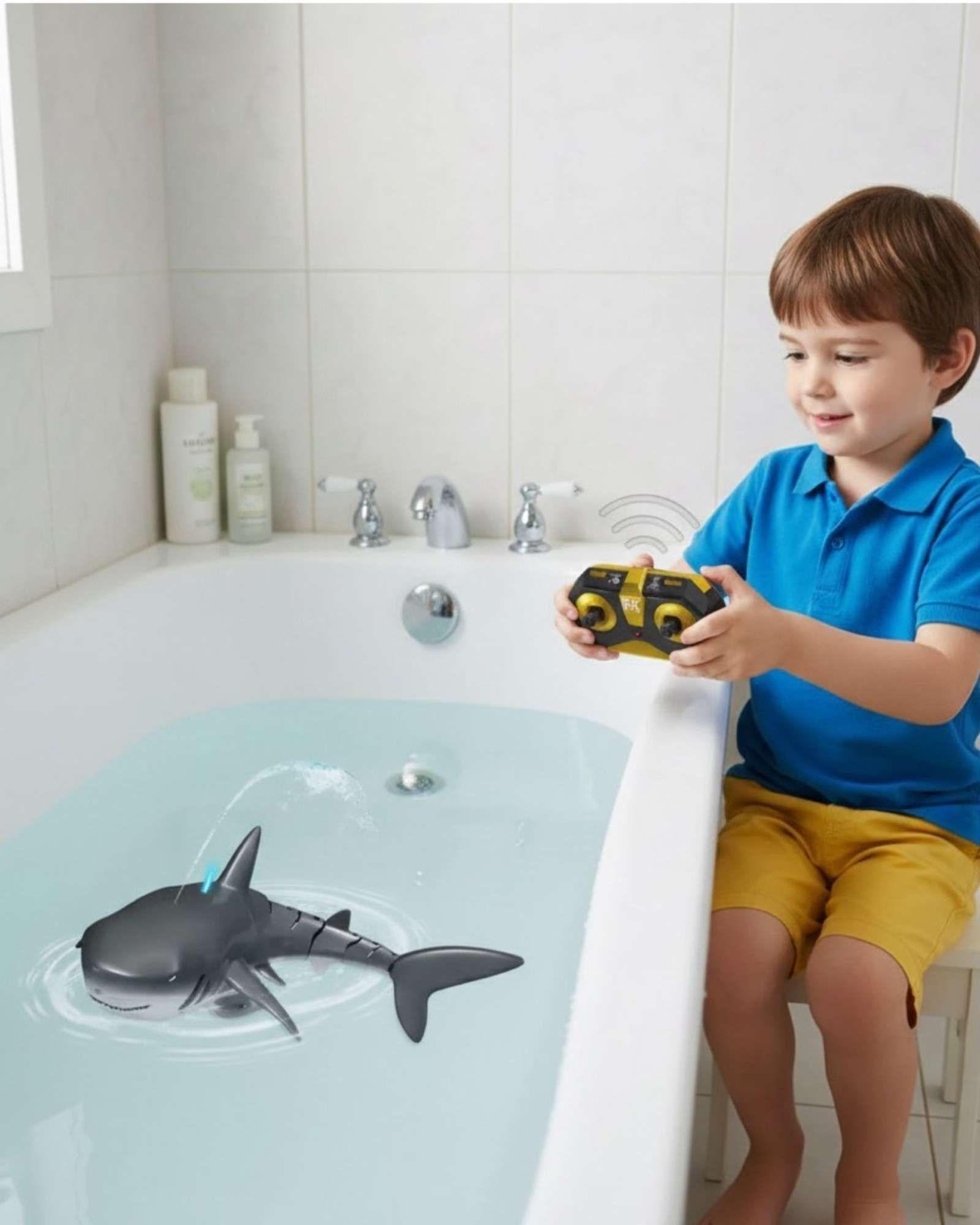 Tiburón Robot a Control Remoto Acuático Con Chorro De Agua-3