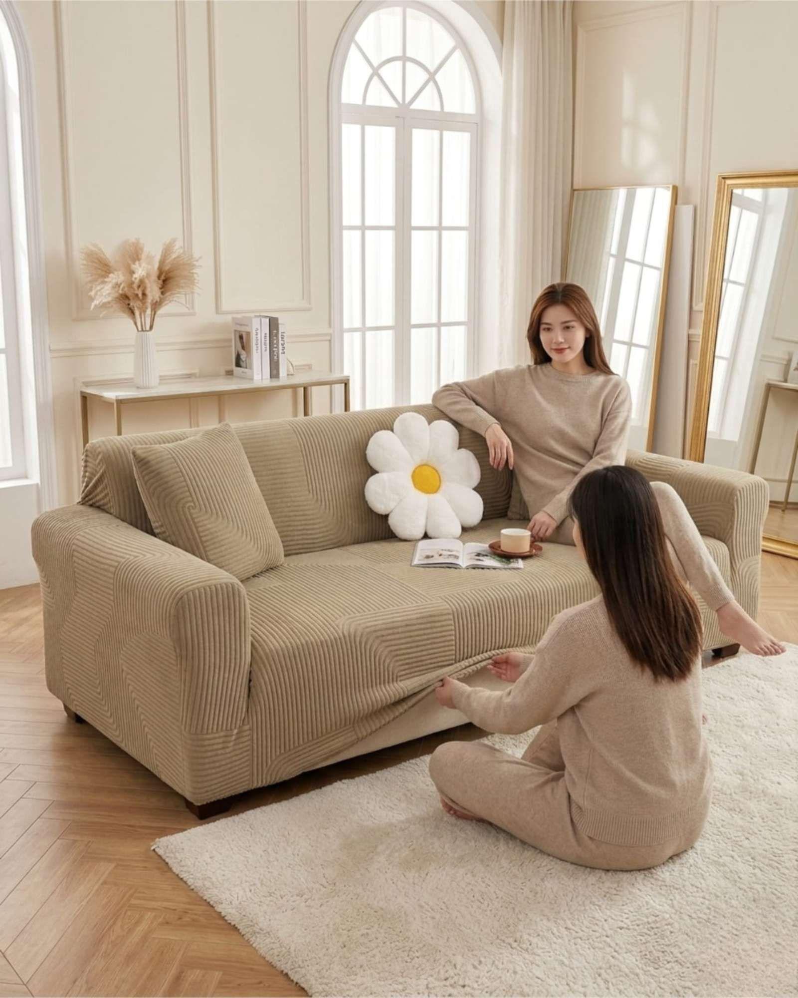 Funda Para Sofa 4 Cuerpos Diseño Moderno De Polar m5-2