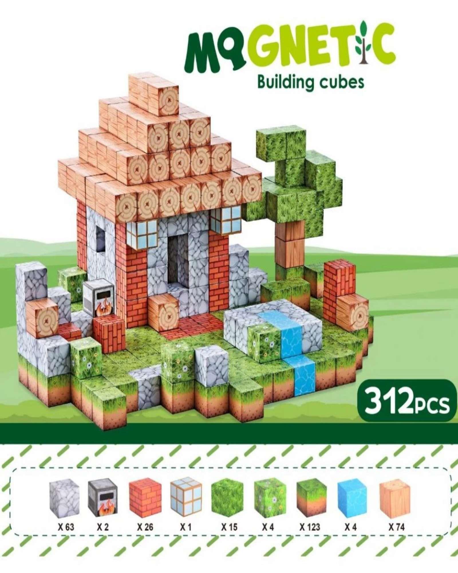 Juguete Cubo Magnetico 312 piezas diseño Mine-cratf-3
