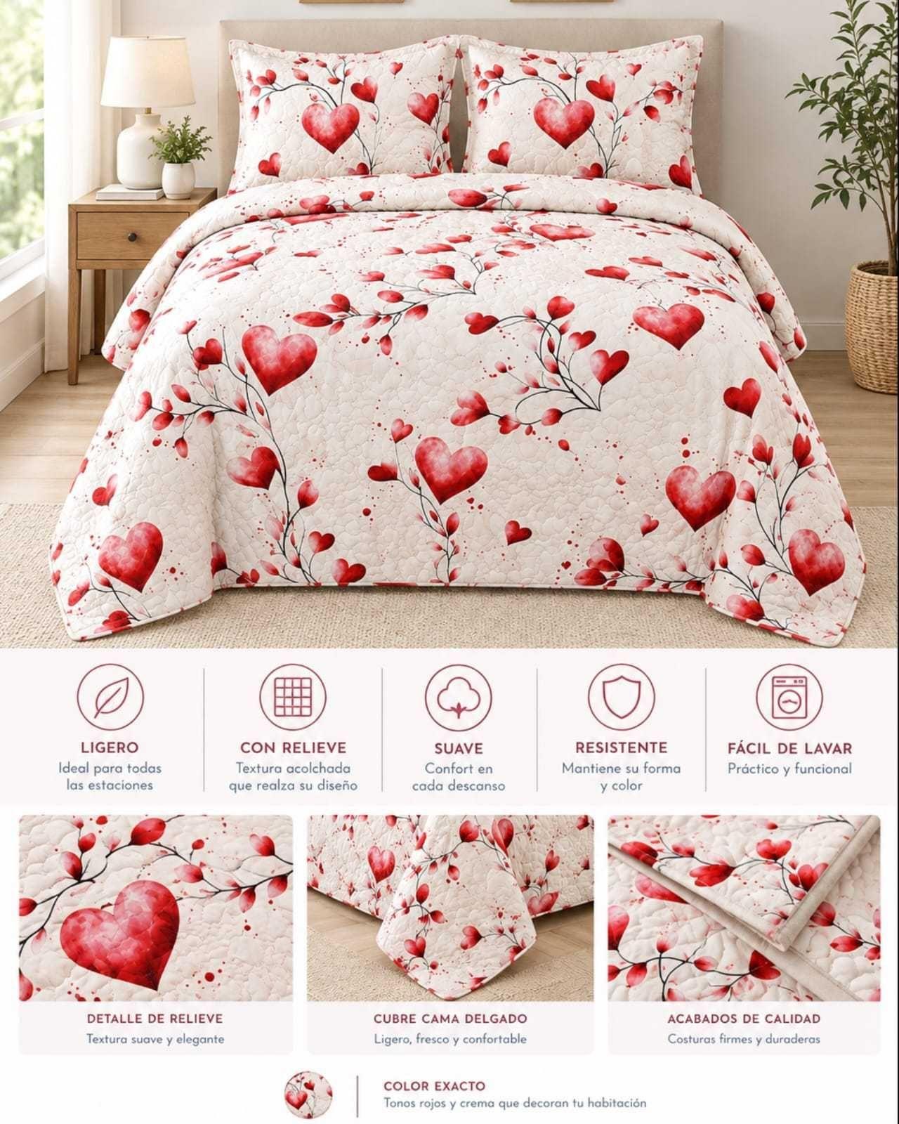 Cubrecamas Delgado 2 Plazas Mas Almohadas Ideal Para Verano m30-4