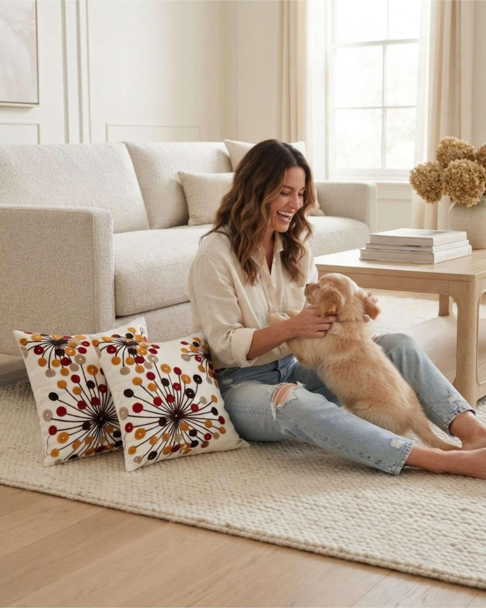 Juego De 4 Cojines Confortables Con Relleno De Diseño Sofisticado m40-0