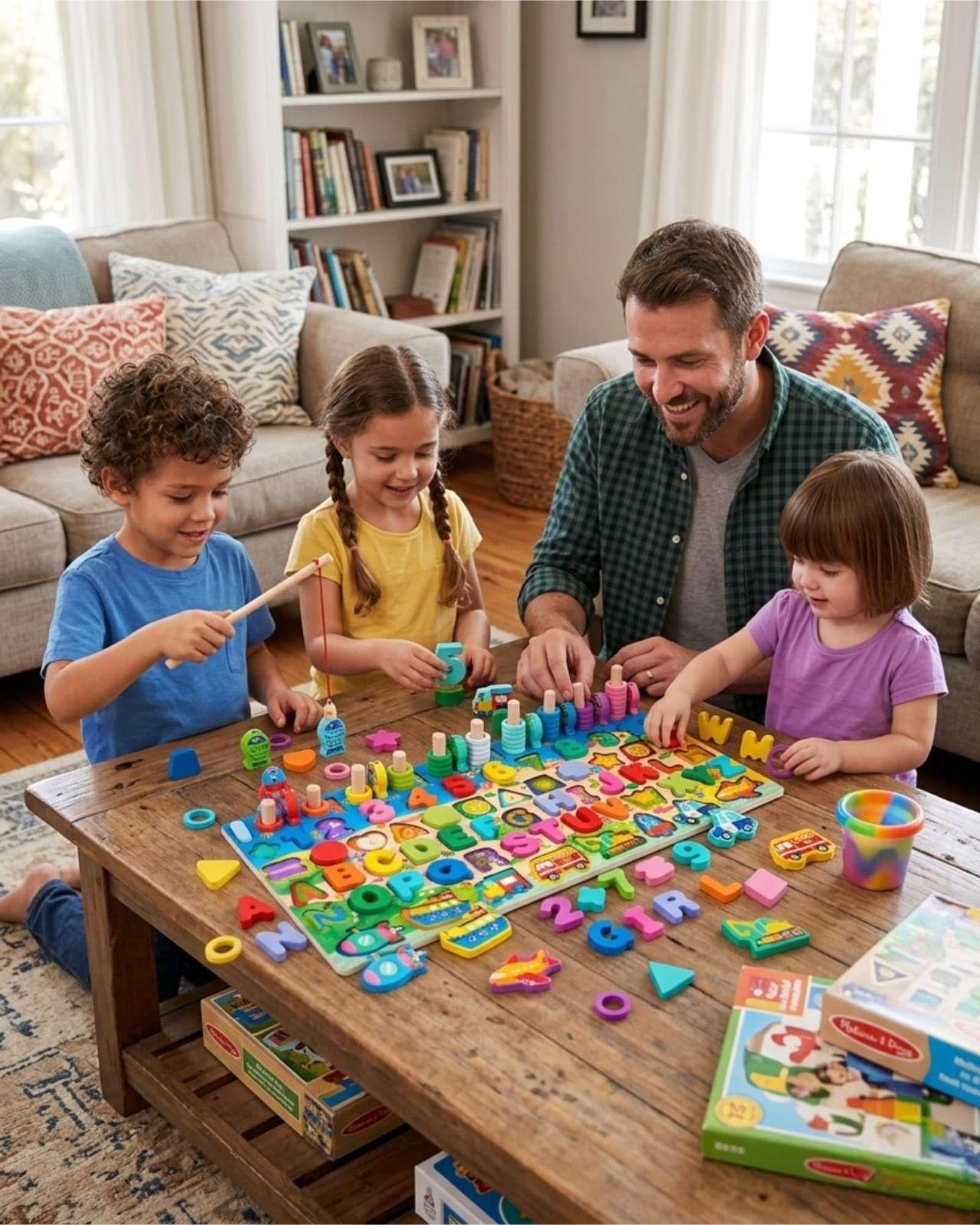 Tablero Didáctico Montessori 7 En 1 Juguete De Madera-4