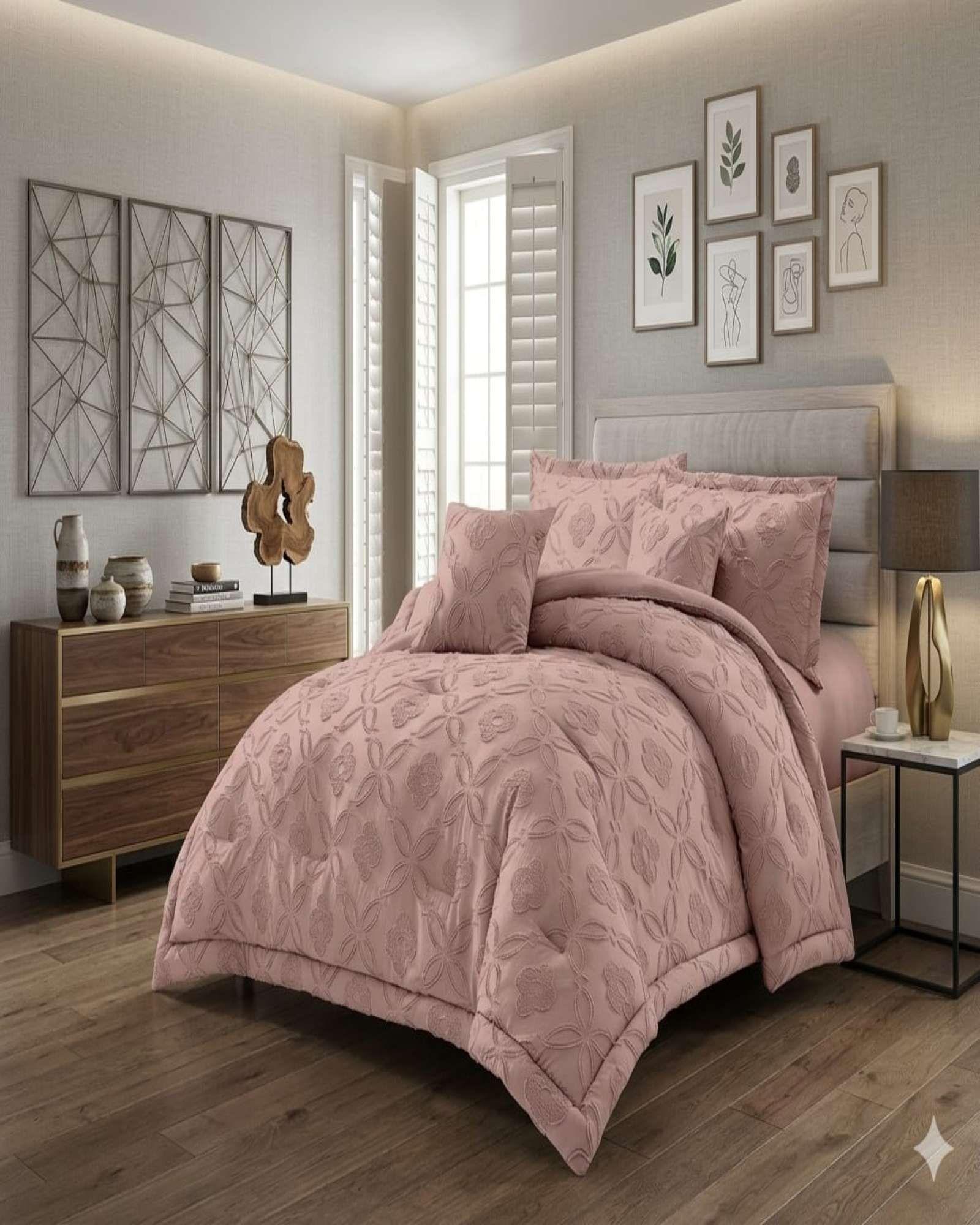 Cubrecama Quilt Nórdico Delgado Diseño Flores king rosa-0