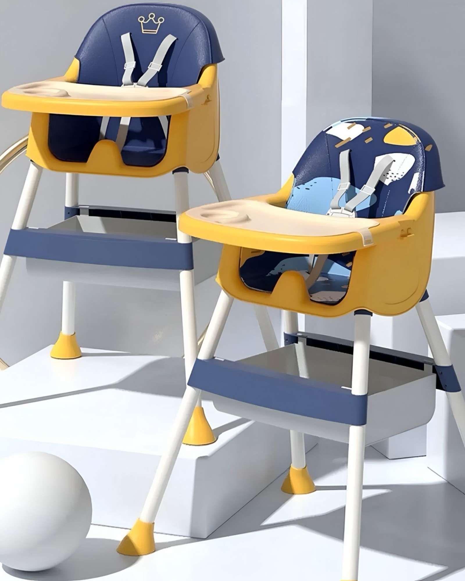 Silla de Comer Multifuncional para Bebé 2 en 1 Azul A7-3