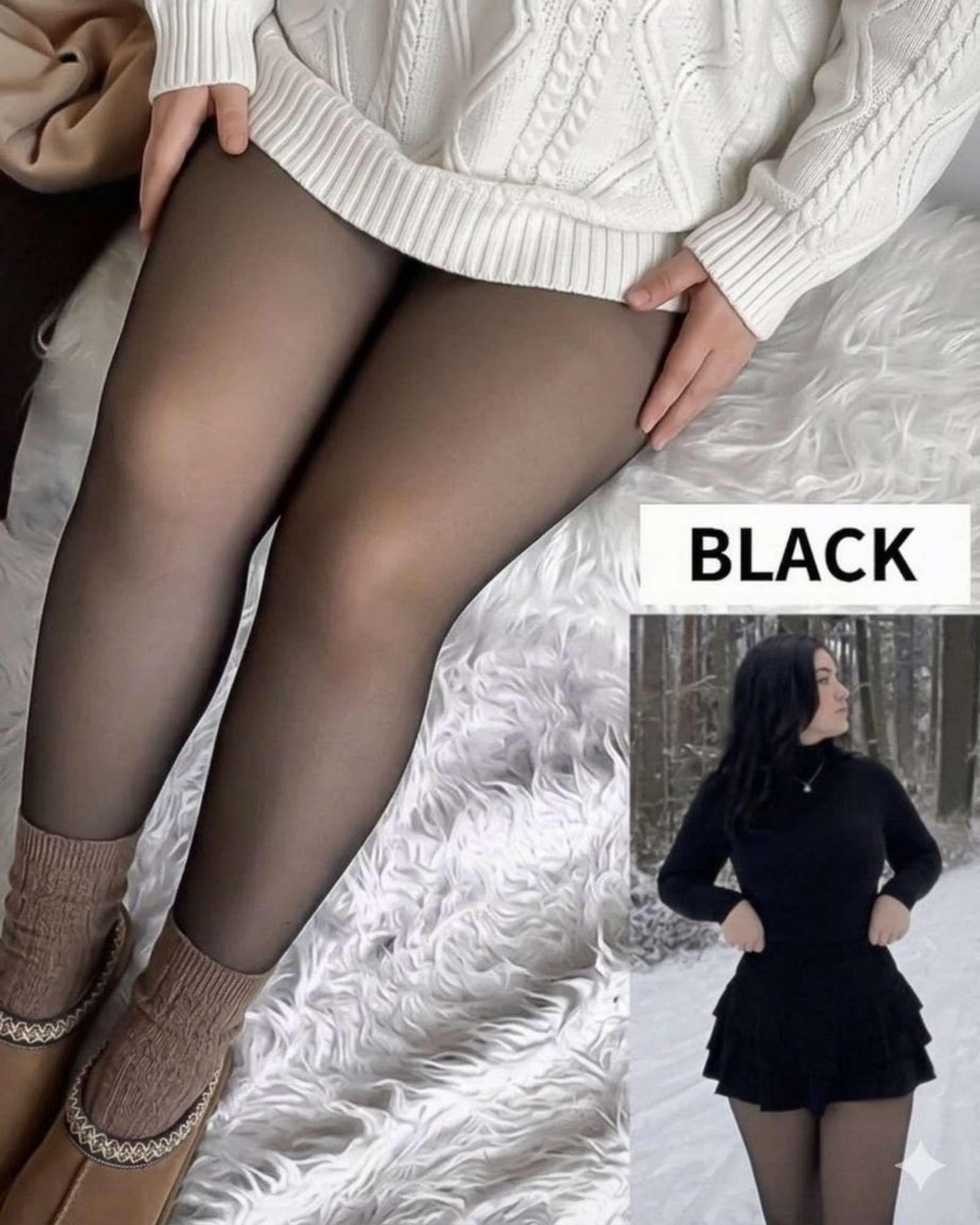 Pack de 2 Medias Pantis Térmicas de Invierno Efecto Piel Talla Única -2