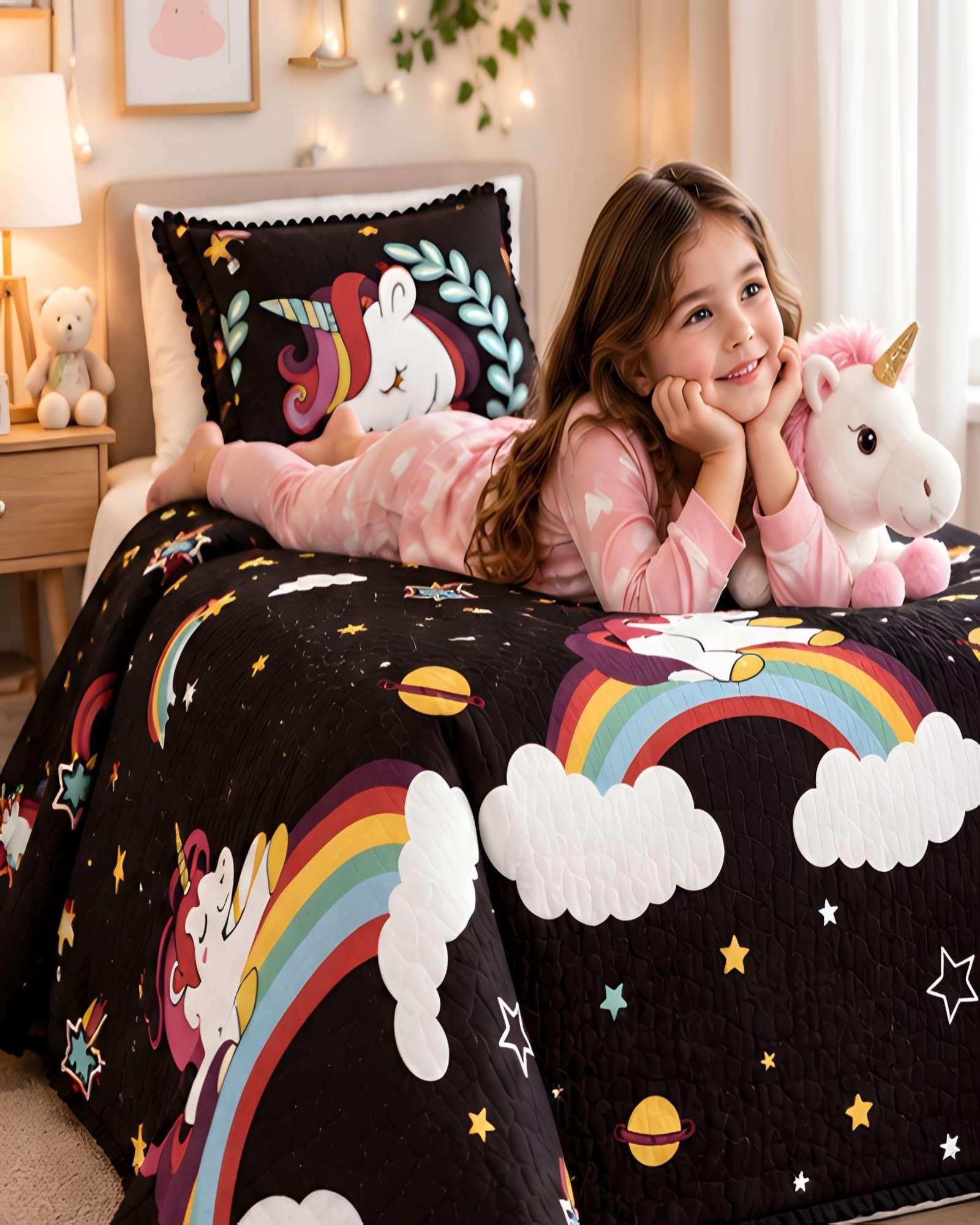 Set Quilt Verano 1.5 Plazas + Almohada + Funda De Almohada 02-0