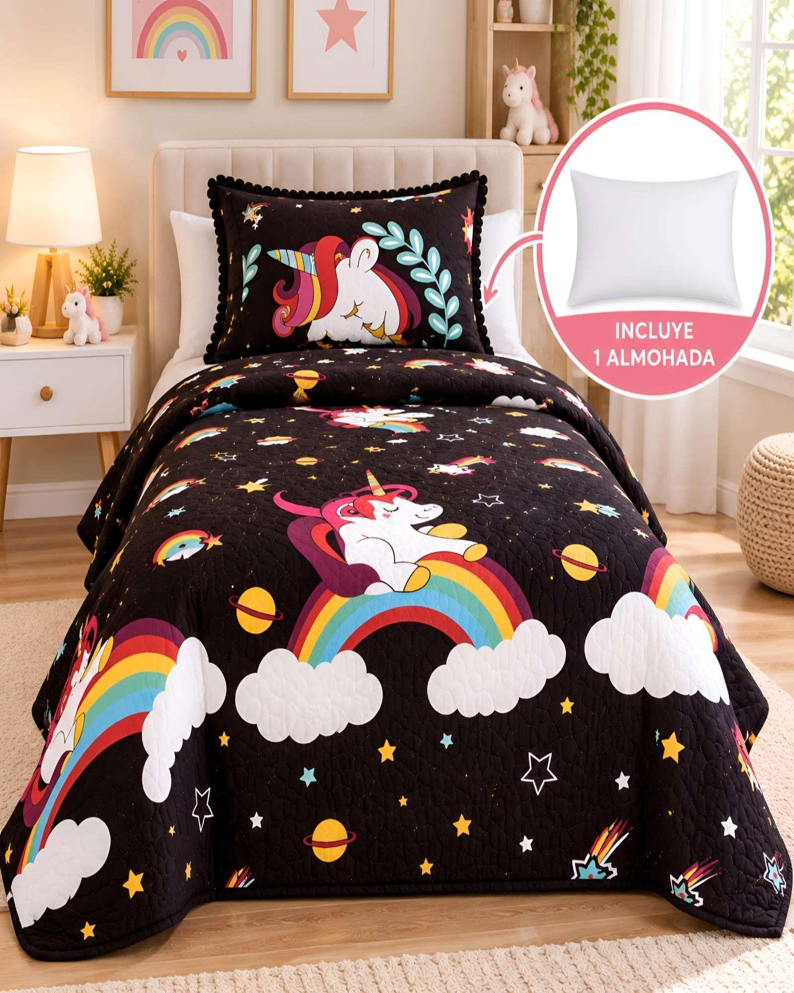Set Quilt Verano 1.5 Plazas + Almohada + Funda De Almohada 02-3