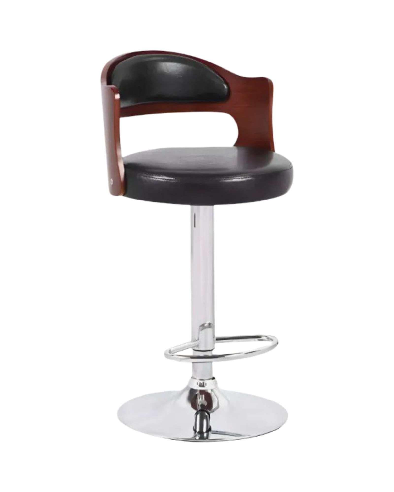 Taburete de Bar Madera y Ecocuero Premium Giratorio y Ajustable-4