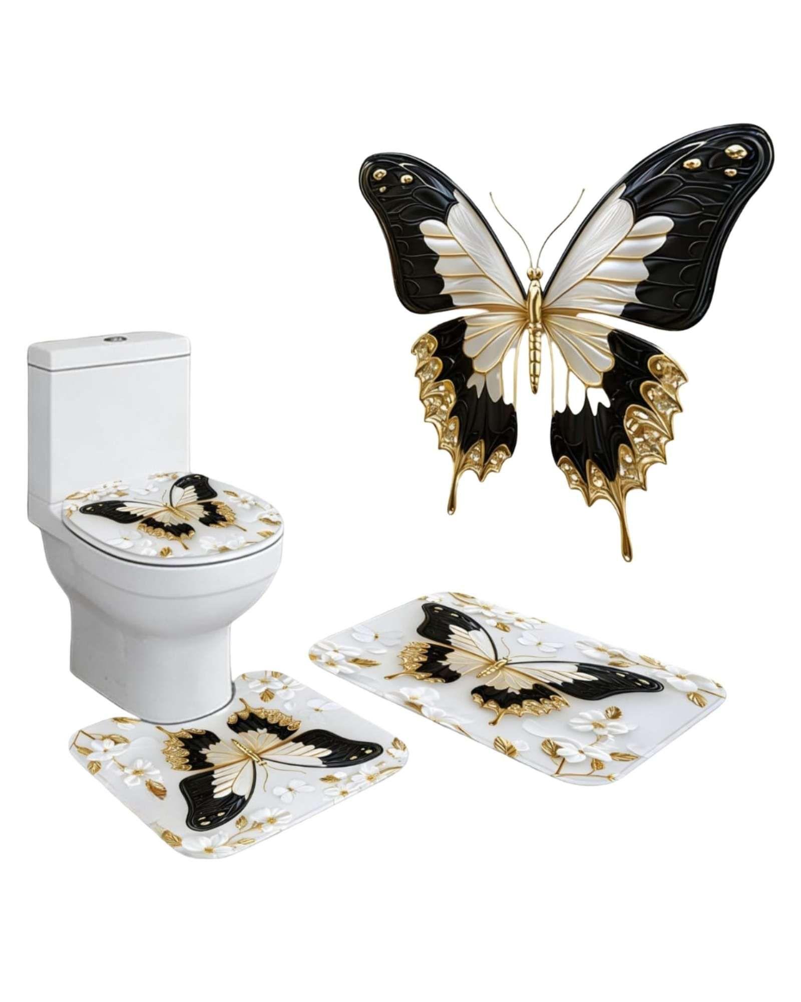 Juego 5 piezas con Cortina de baño de Tela Poliéster y  Forro de Ducha de Plástico J-20-4