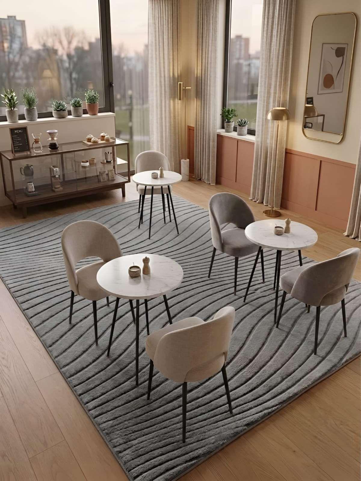 Alfombra Decorativa con Relieve Jacquard 240x200 color gris-2