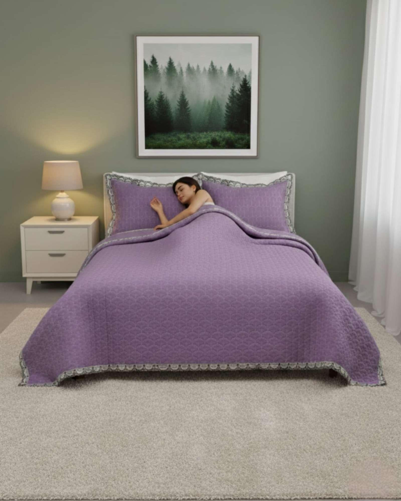 CUBRECAMAS QUILT BORDADOS 2 PLAZA EXTRA SUAVE b03-3