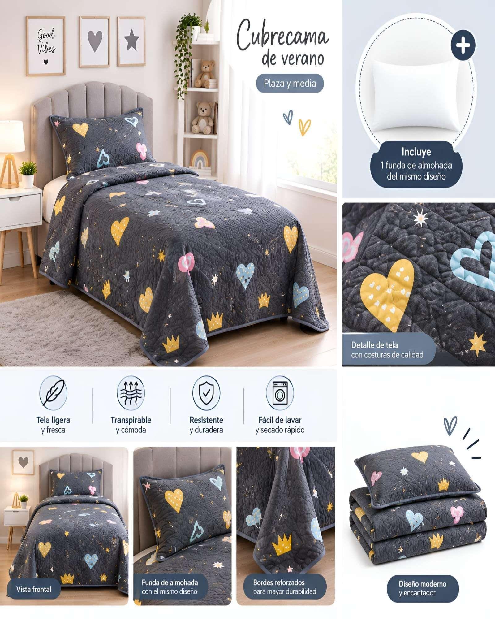 Quilt 1.5 Plazas 180x230 cm + Funda de Almohada-4