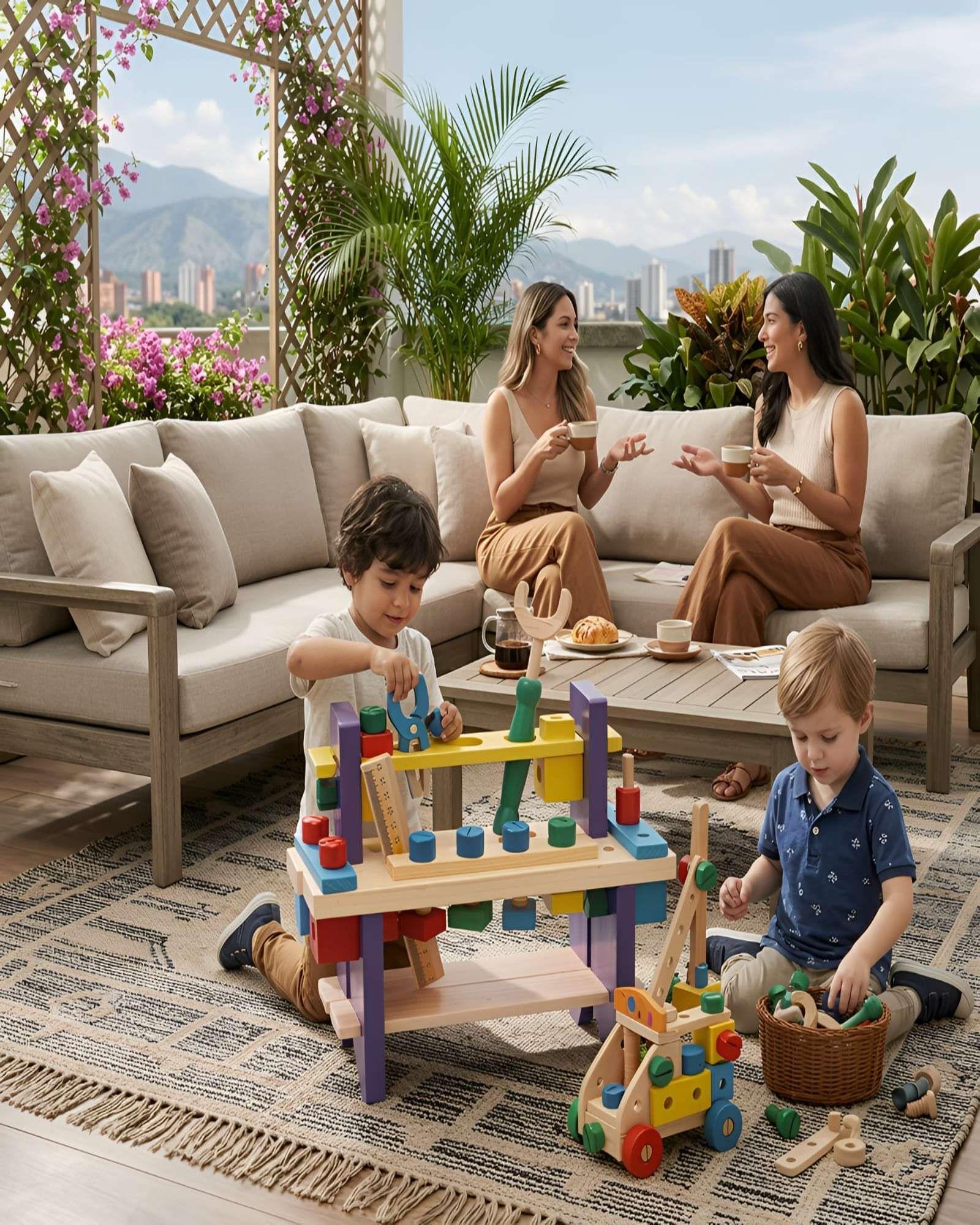 Banco de Herramientas de Madera Didáctico Montessori para Niños-2