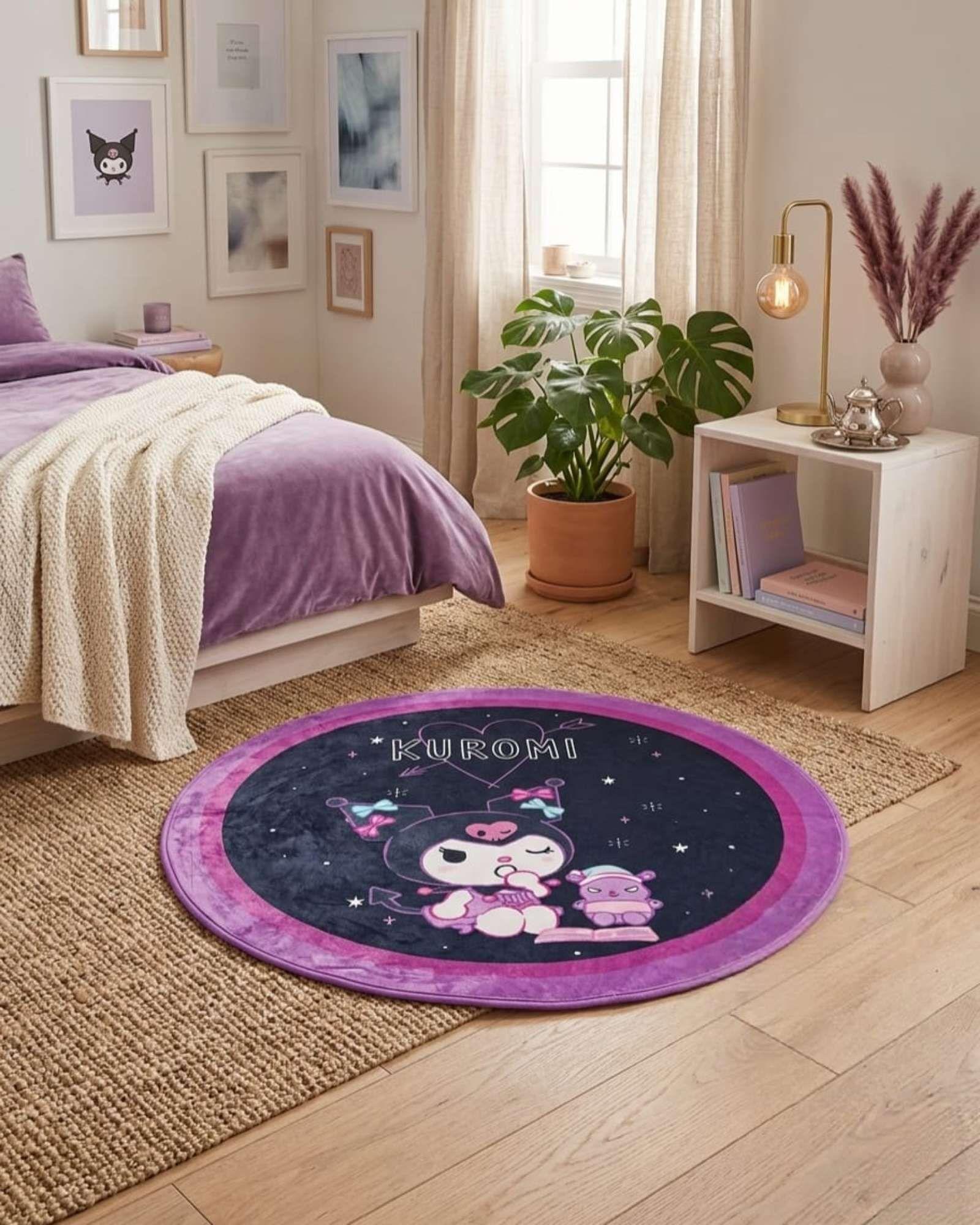 Alfombra Circular Acolchada Infantil De 80cm De Kurumi m3-4