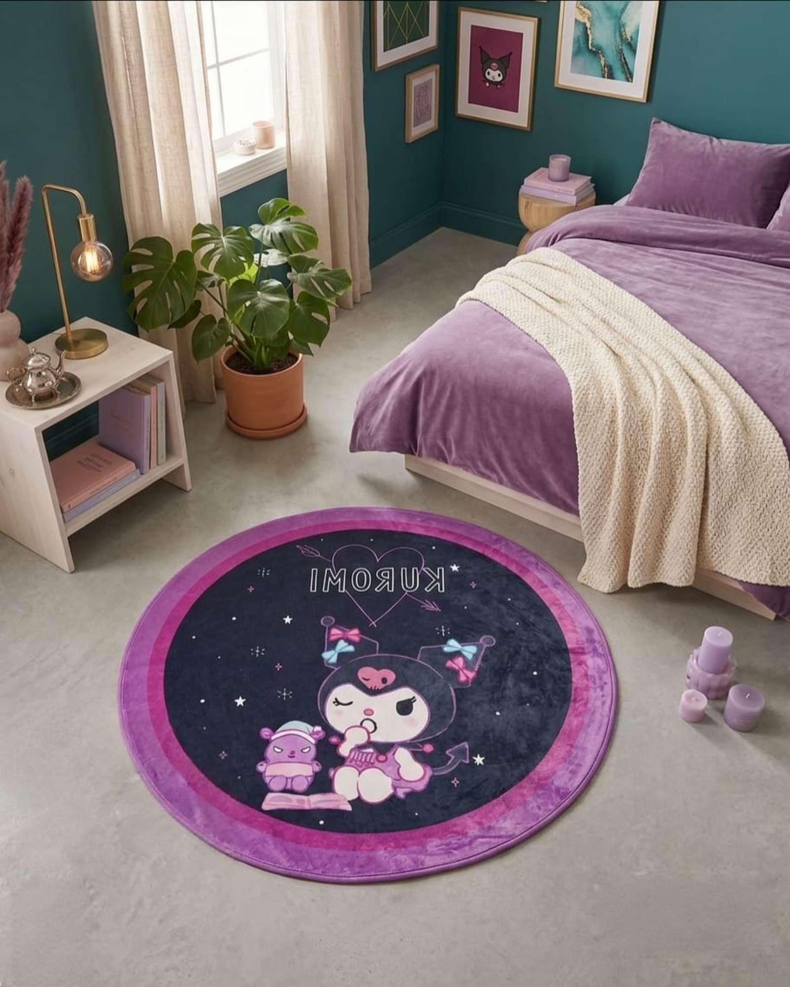 Alfombra Circular Acolchada Infantil De 80cm De Kuromi m3-2