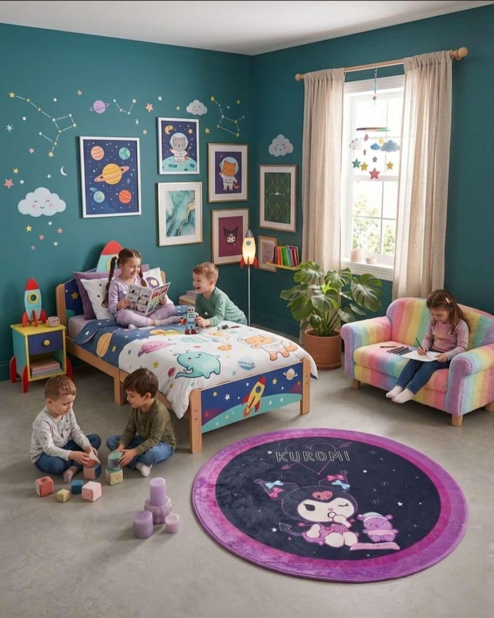 Alfombra Circular Acolchada Infantil De 80cm De Kuromi m3-3