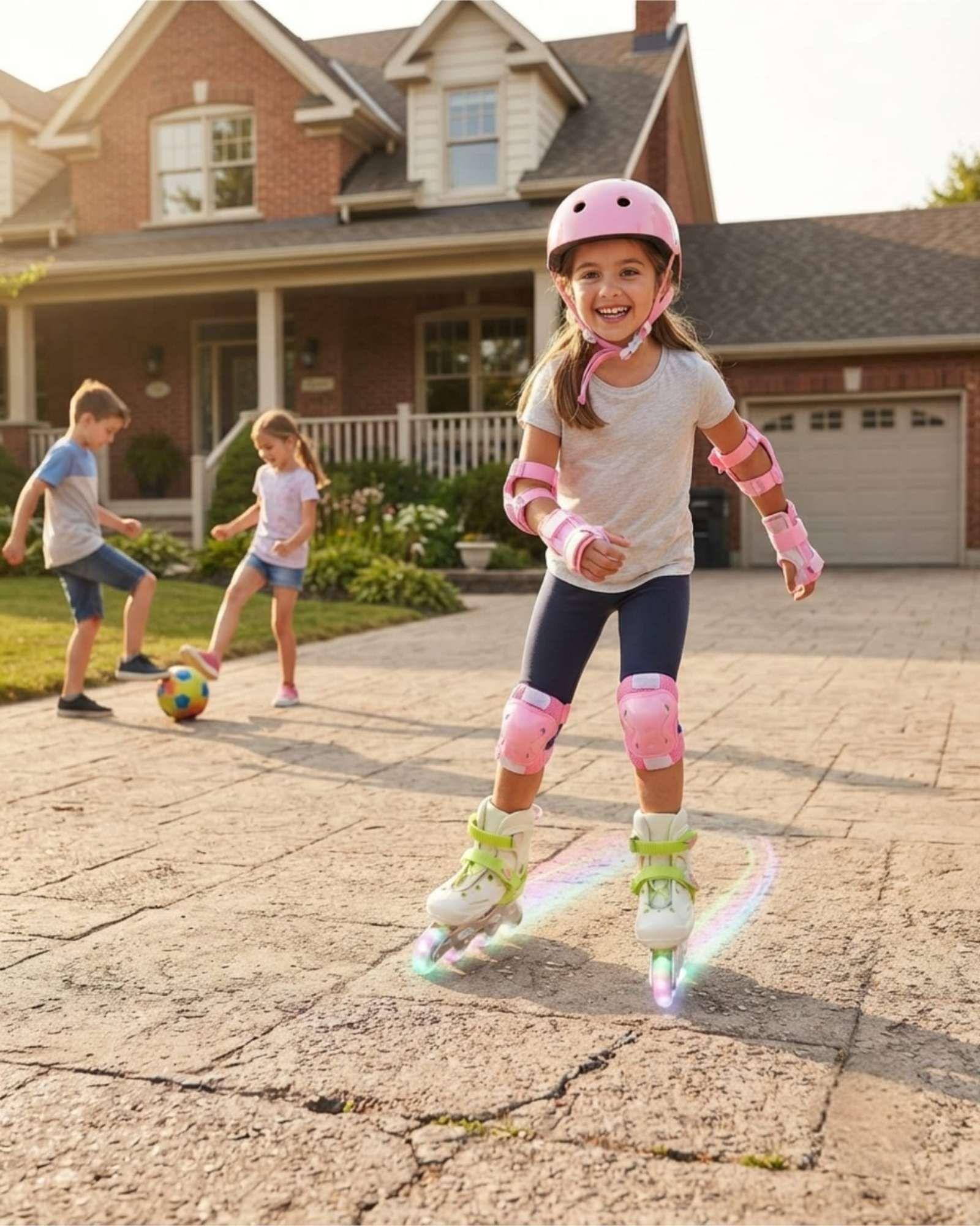 Kit De Patines En Linea Ajustables Talla M Con Kit De Proteccion m1-4