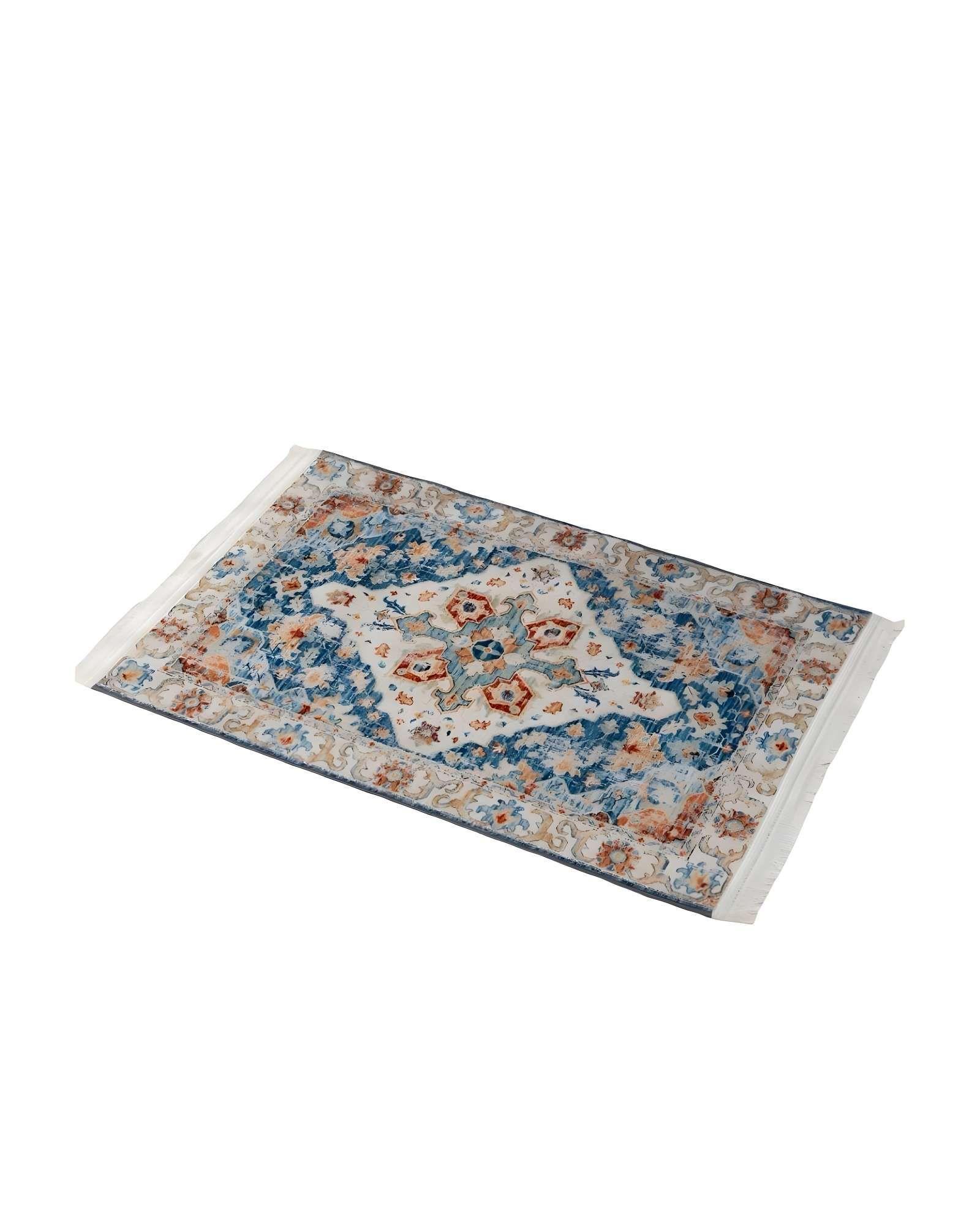 ALFOMBRA DECORATIVA CON FLEQUILLOS 80X120 BEIGE-0