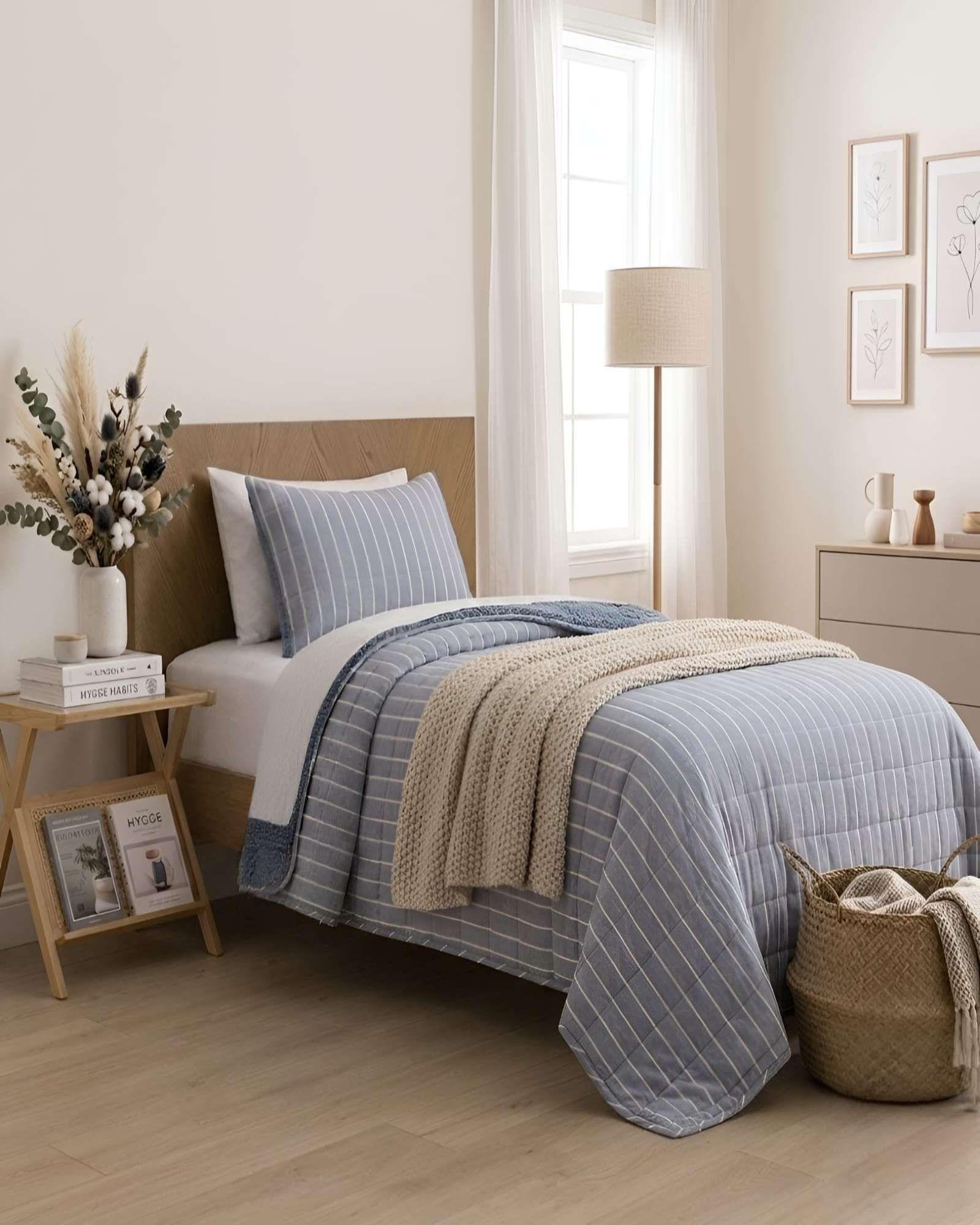 Quilt Plaza y Media Palma Cationic Con Sherpa Para Invierno m2-2