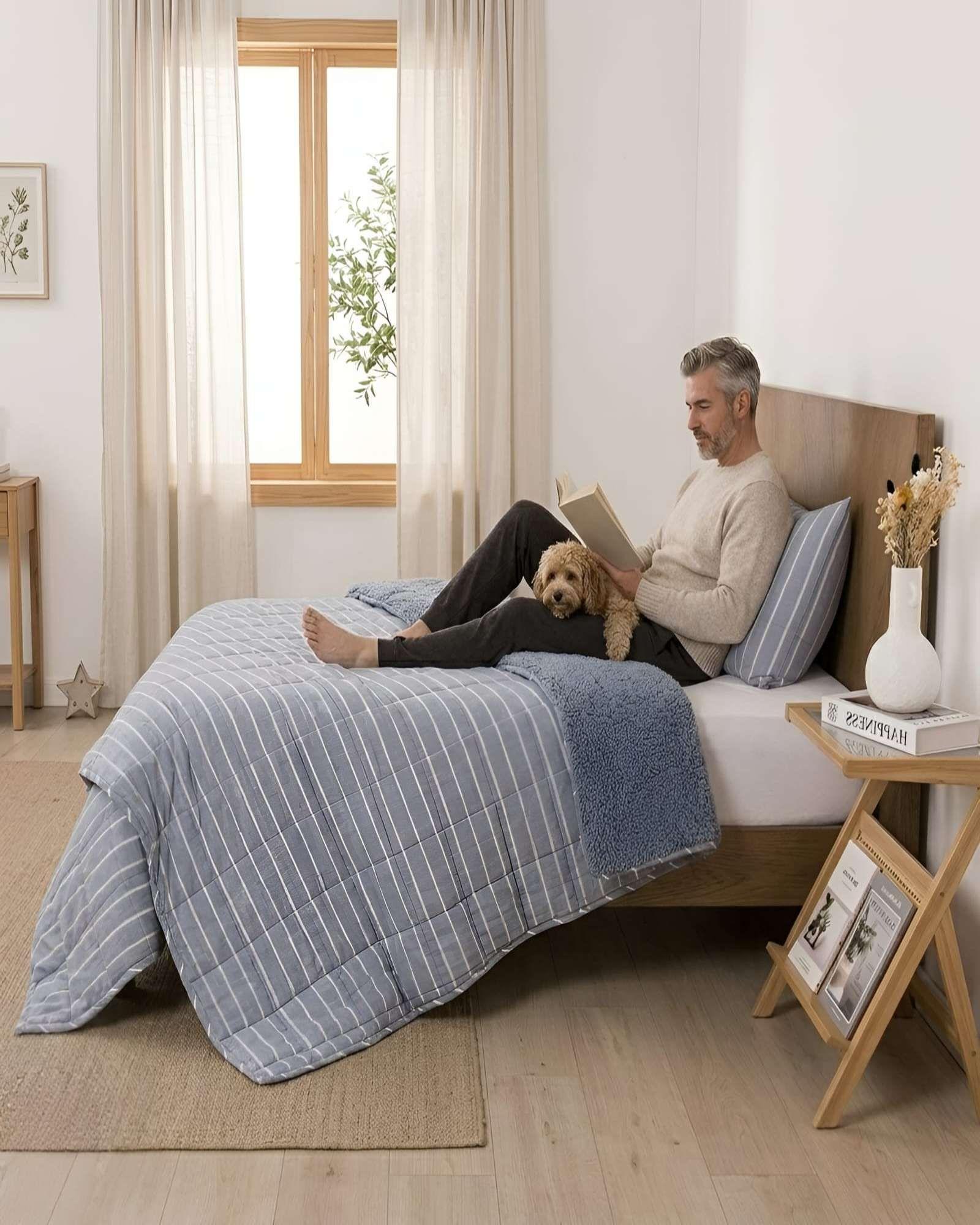 Quilt Plaza y Media Palma Cationic Con Sherpa Para Invierno m2-3