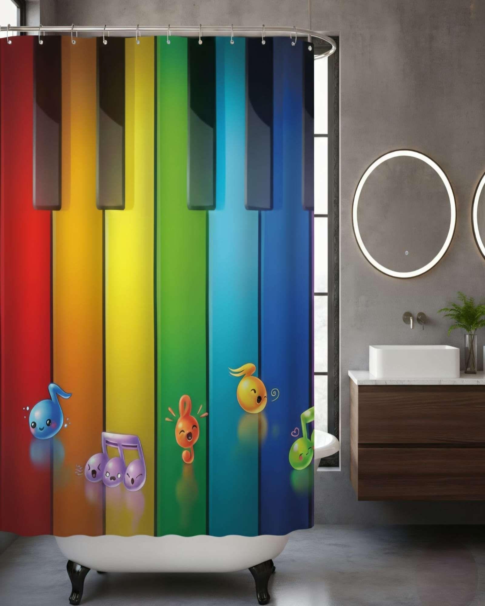 Cortina de Baño Tela Género + Forro Impermeable c17-3