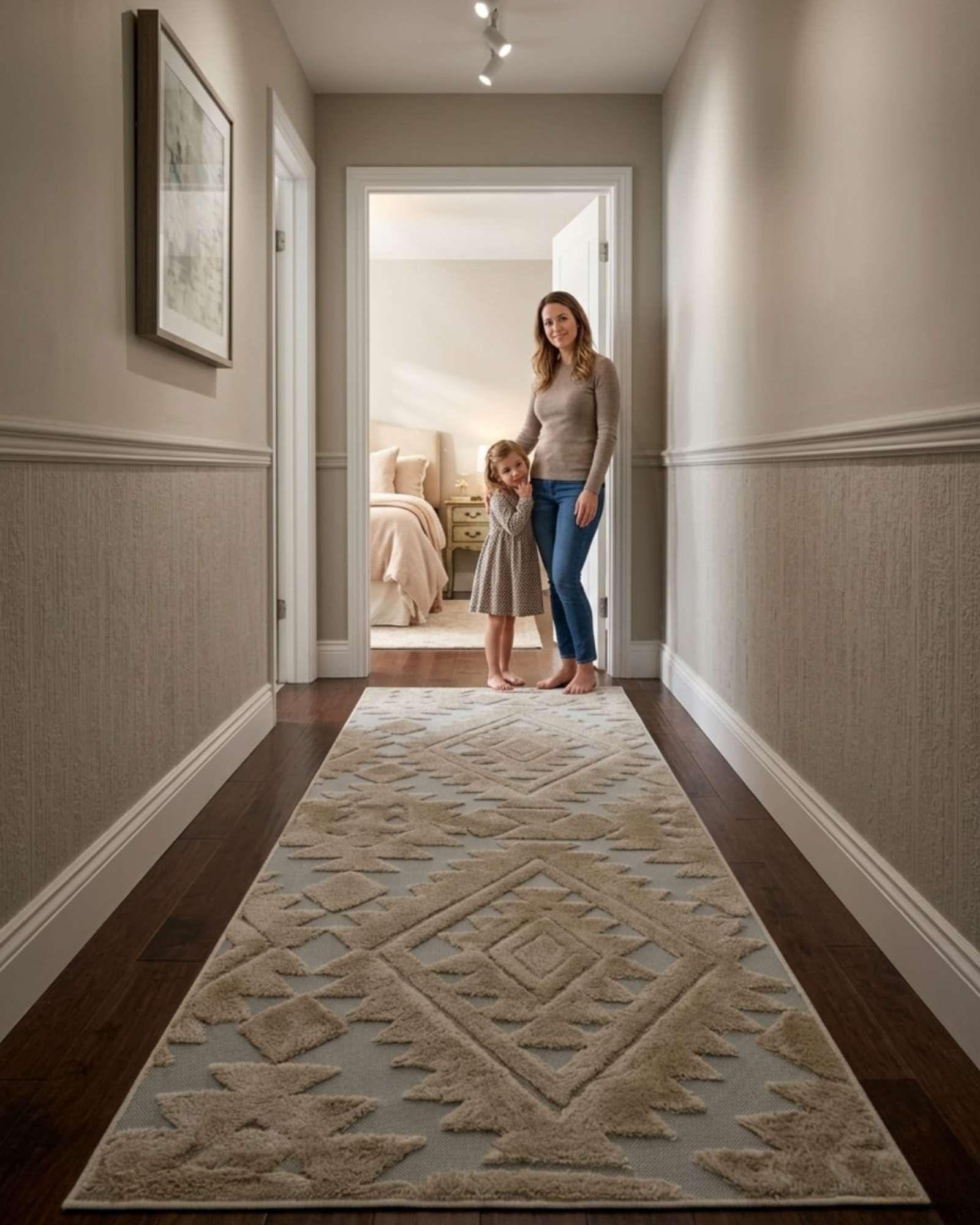 Alfombra de Pasillo Minimalista Jacquard 60x160 Cm m1-3
