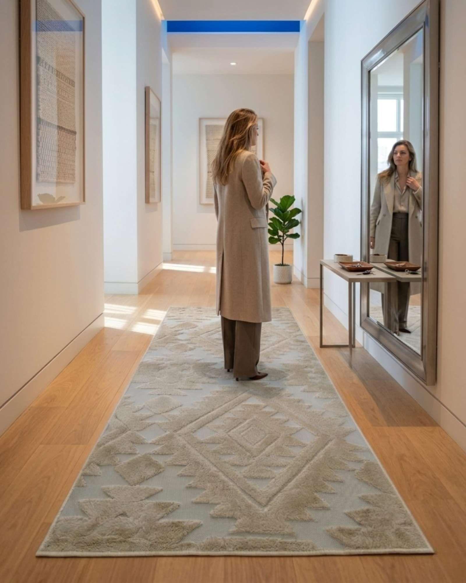 Alfombra de Pasillo Minimalista Jacquard 60x160 Cm m1-4