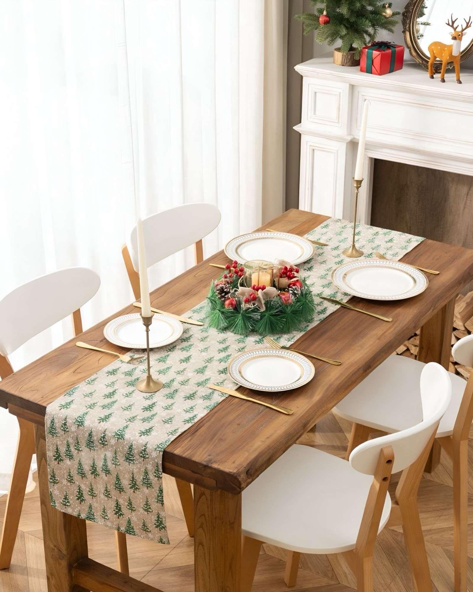 Mantel Camino de mesa diseño navidad lino 30 x 180 cm 15-2
