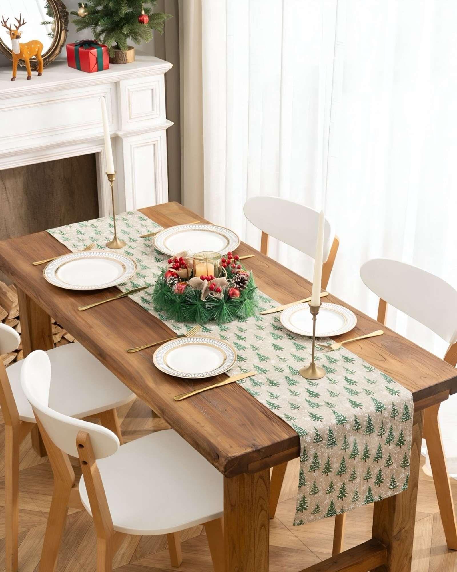 Mantel Camino de mesa diseño navidad lino 30 x 180 cm 15-3