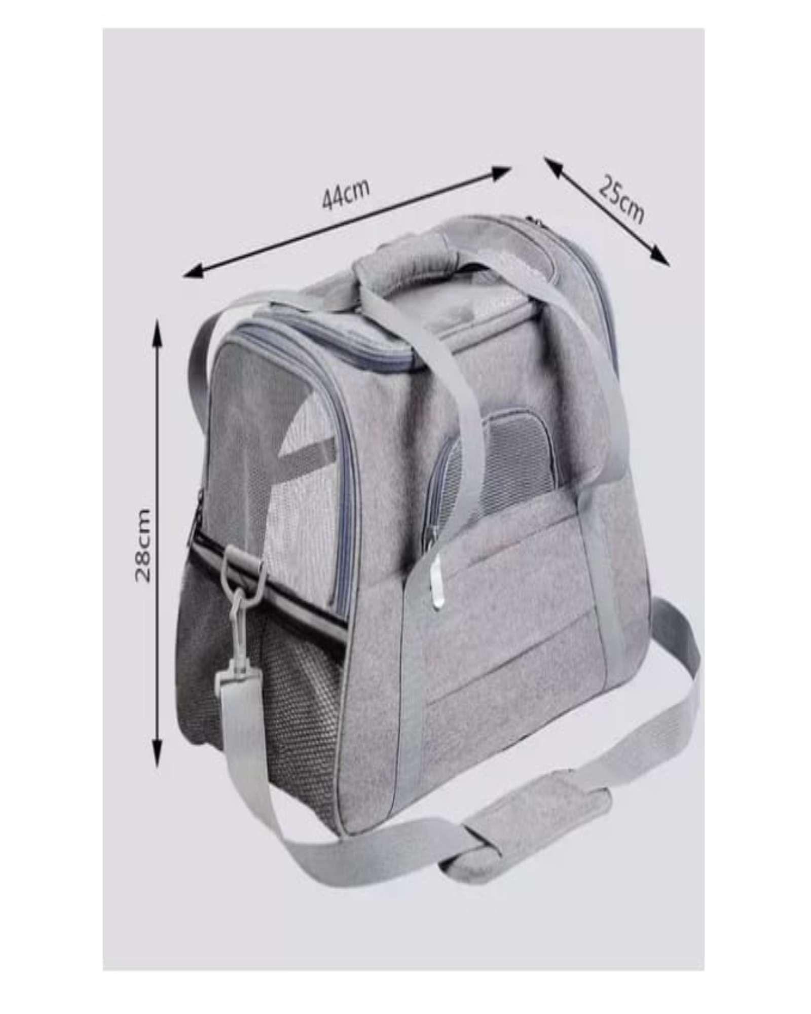 Bolso Transportador Respirable de Mascota Para Perro y Gato (gris)-2