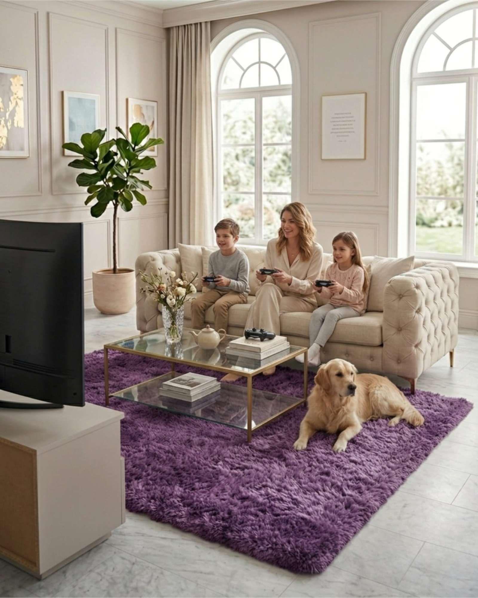 Alfombra Shaggy Peluda Extra Suave VERANO / INVIERNO 180 x 200 cm -2