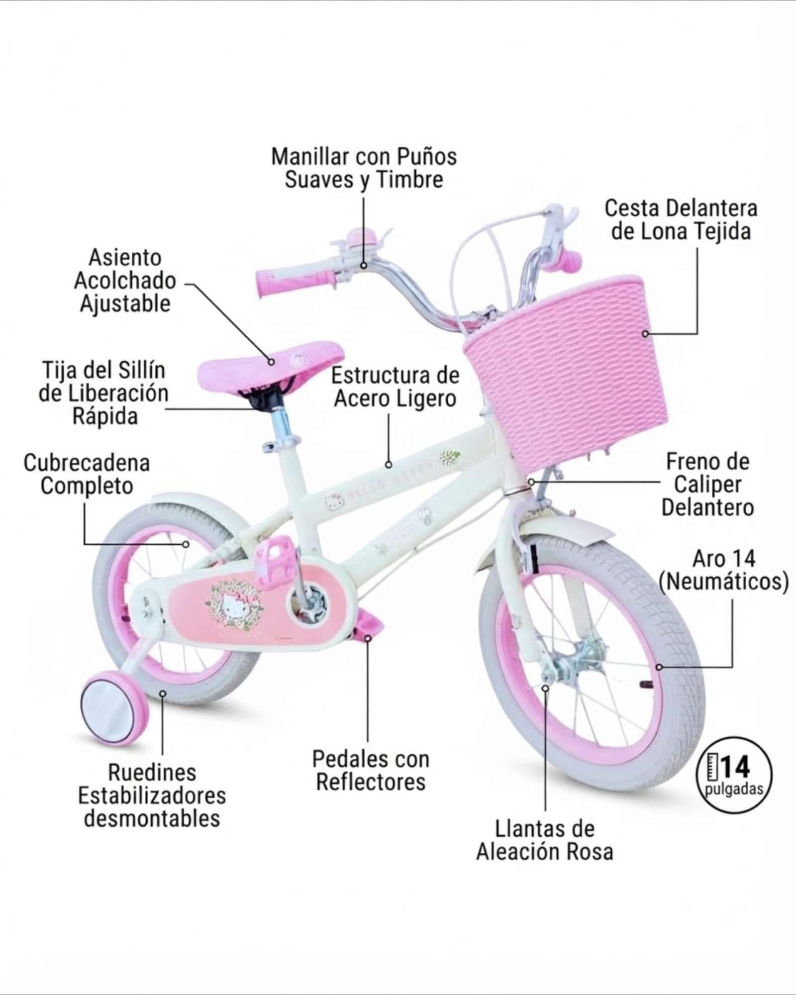 Bicicleta Infantil Aro 14 para Niña Edición Especial 01 -4