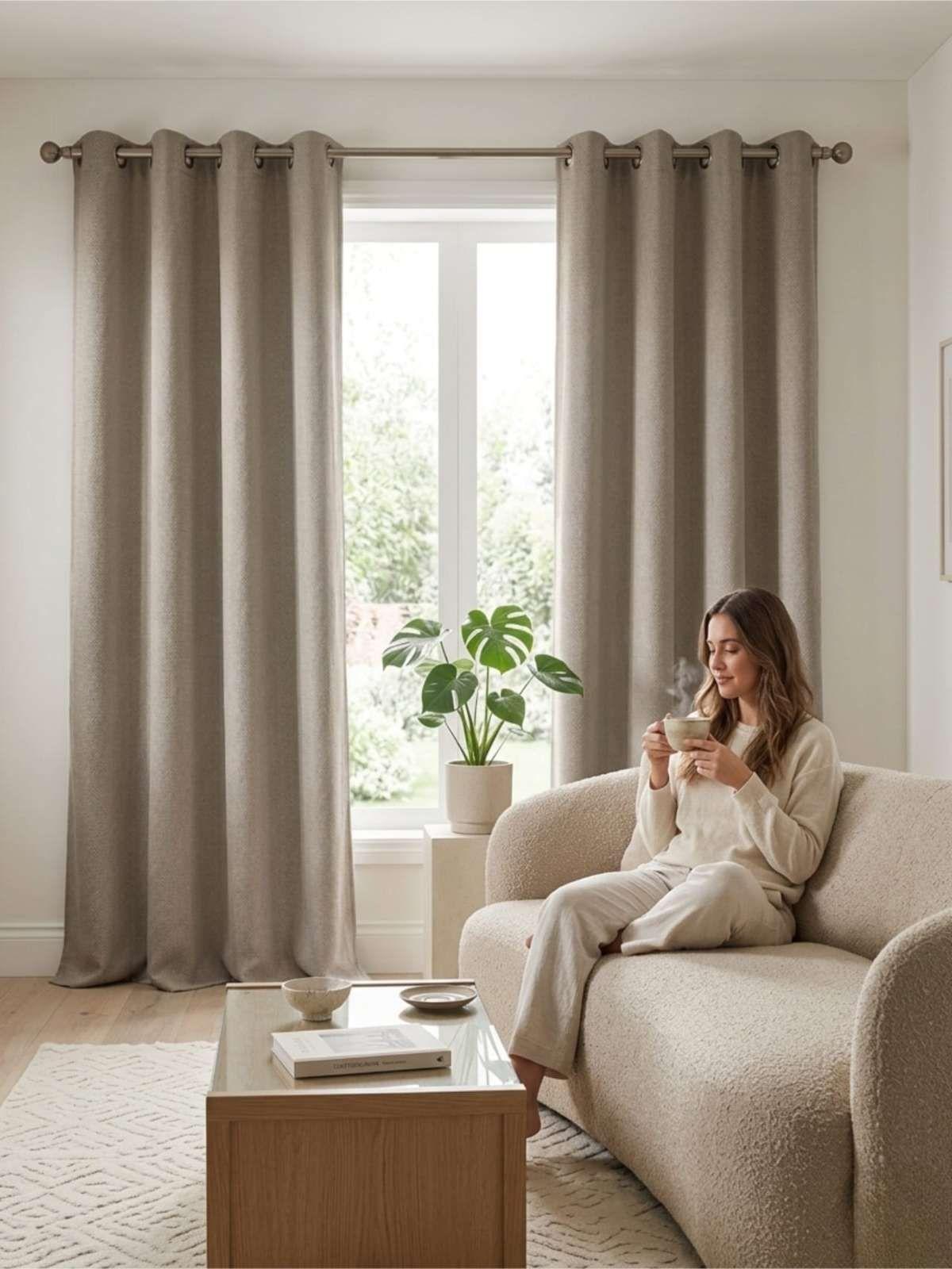 Set de Cortina Blackout medida 150x220 cm beige-0