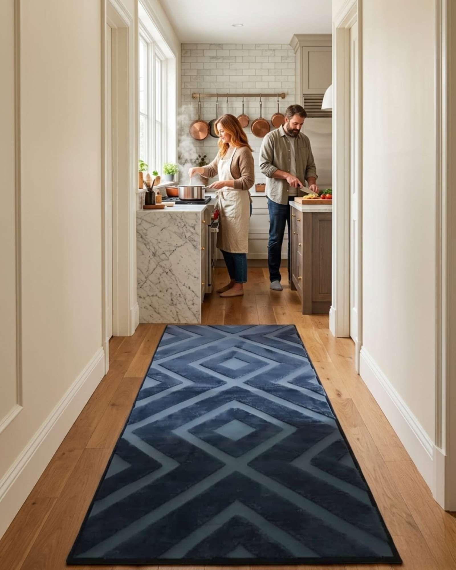 Alfombra de Pasillo Minimalista Jacquard 60x160 Cm m2-2