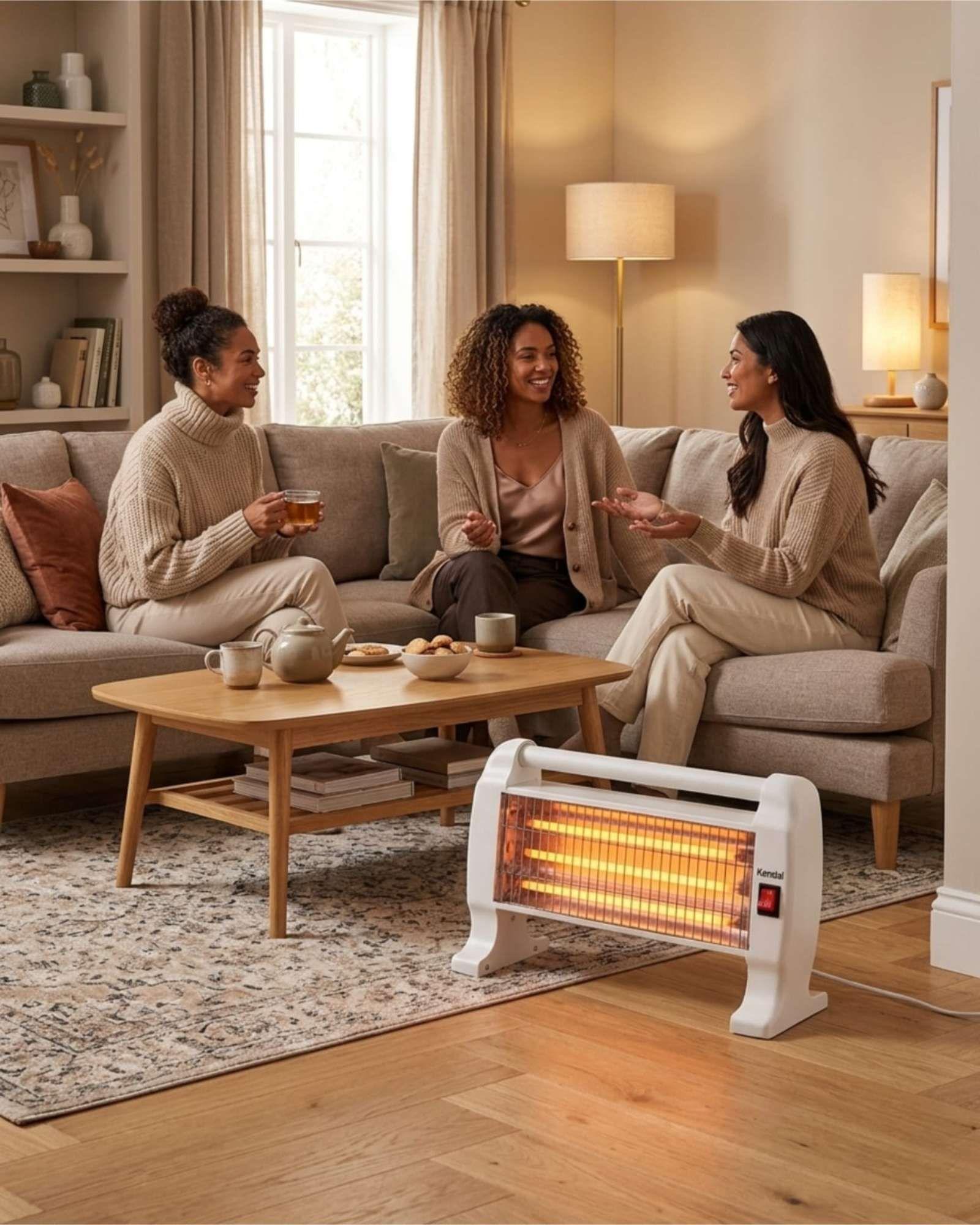 Estufa Calefactor Cuarzo Kendal Kc-1200 Potencia Ajustable 1200w-1