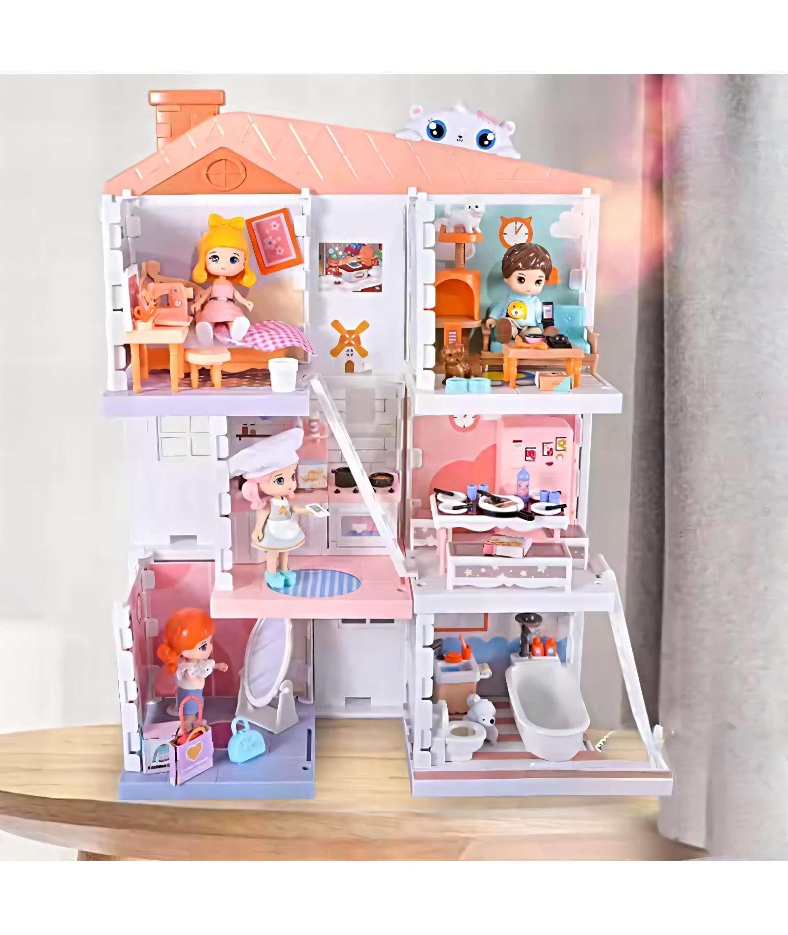 Casa de Muñecas de Lujo con Muebles y Muñequitas-2