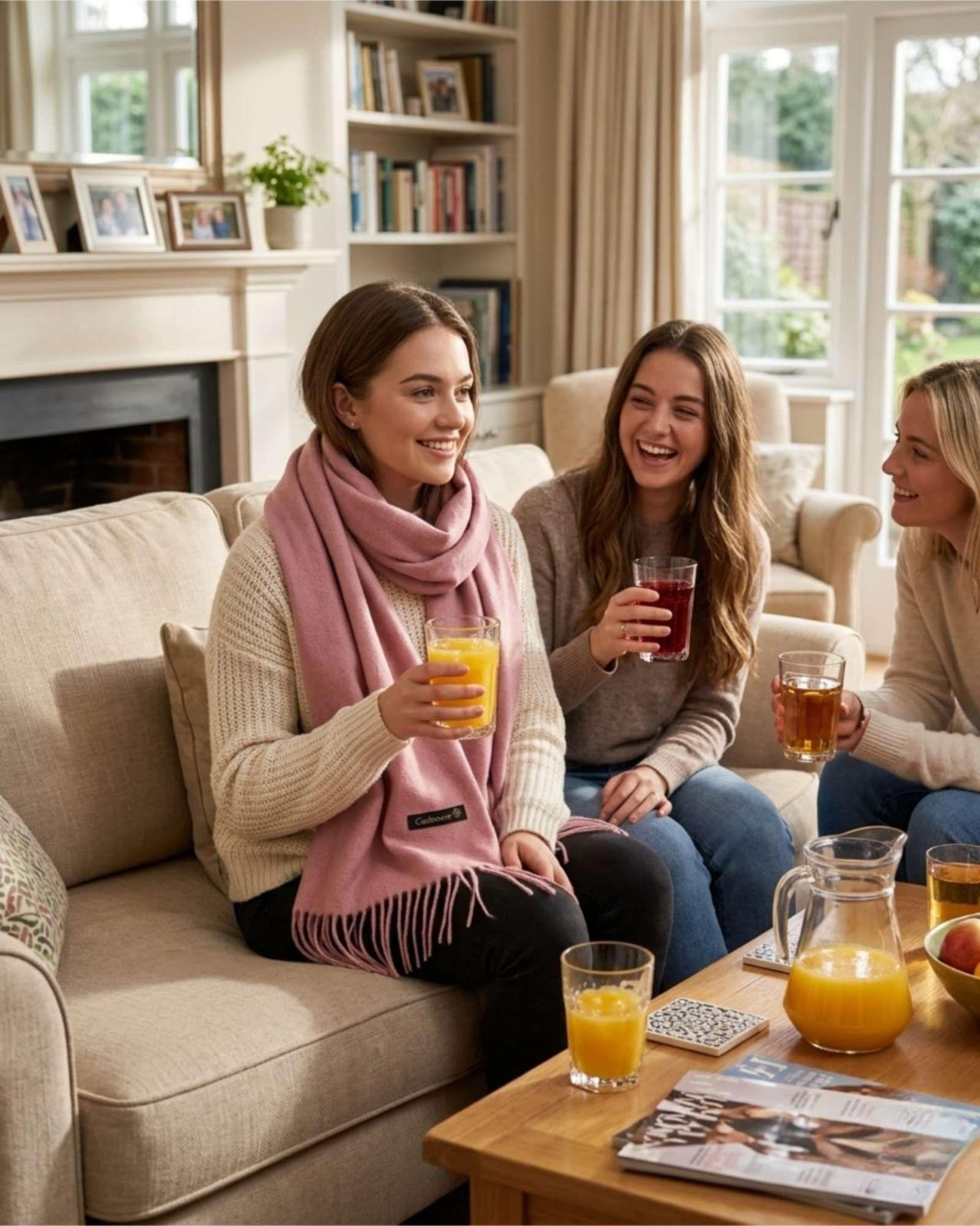 Bufanda Cashmere Premium Unisex Varios Colores coral-4