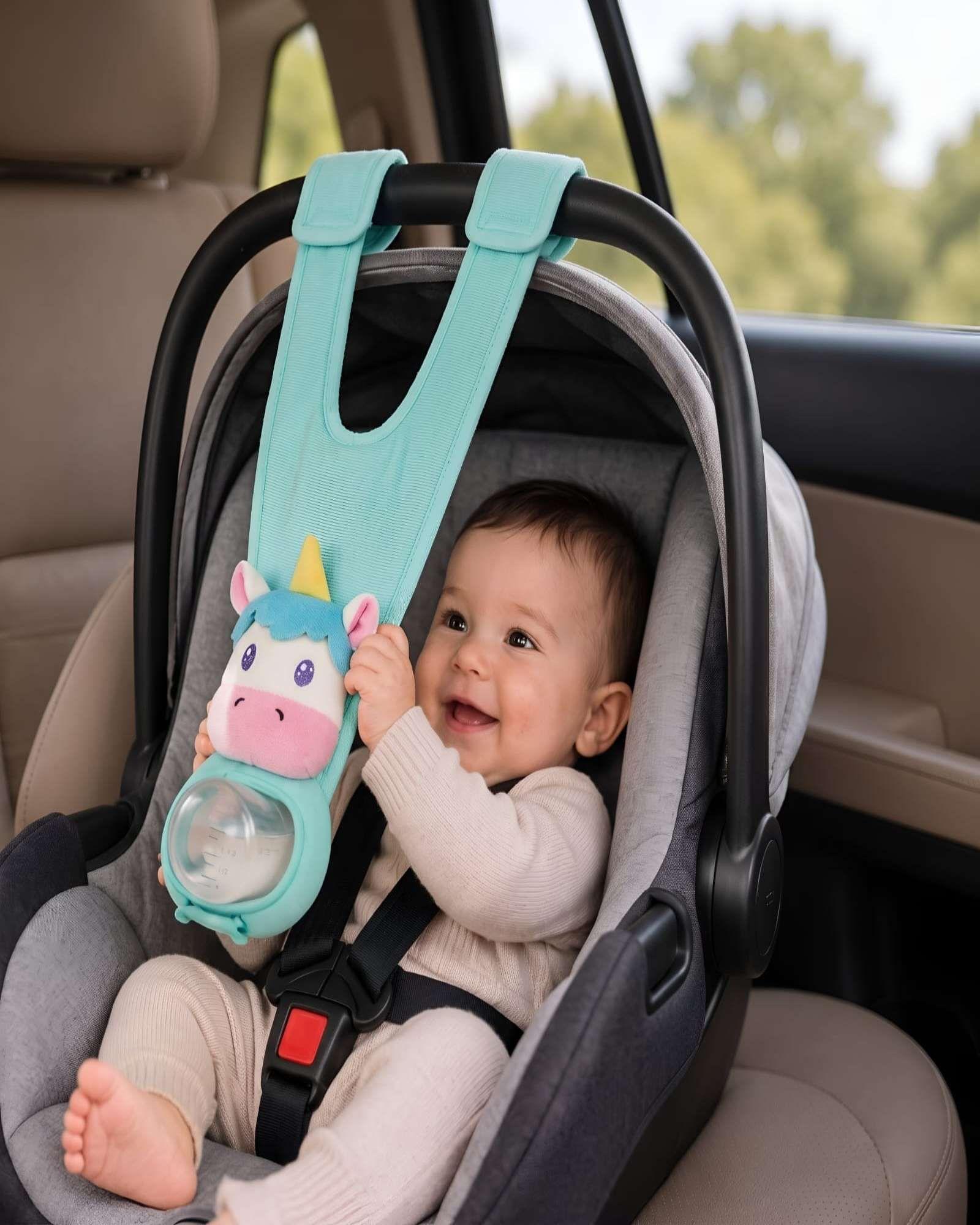 Soporte y Correa Ajustable para Biberón de Bebé para Coche y Sill-1