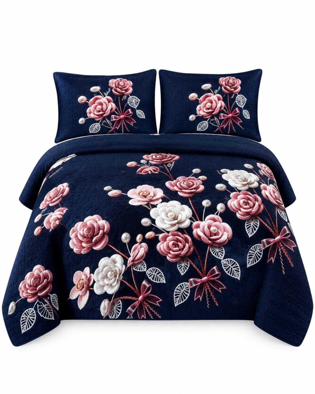 Cubrecamas Delgado 2 Plazas Mas Almohadas Ideal Para Verano m26-5