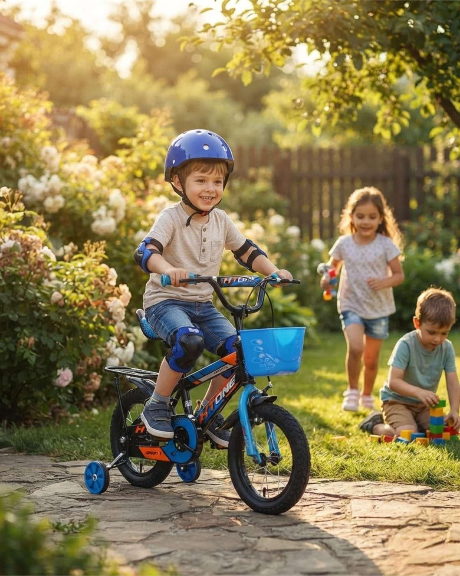 Bicicleta Para Niños Aro 12 Con Kit De Protección Y Casco 09-3