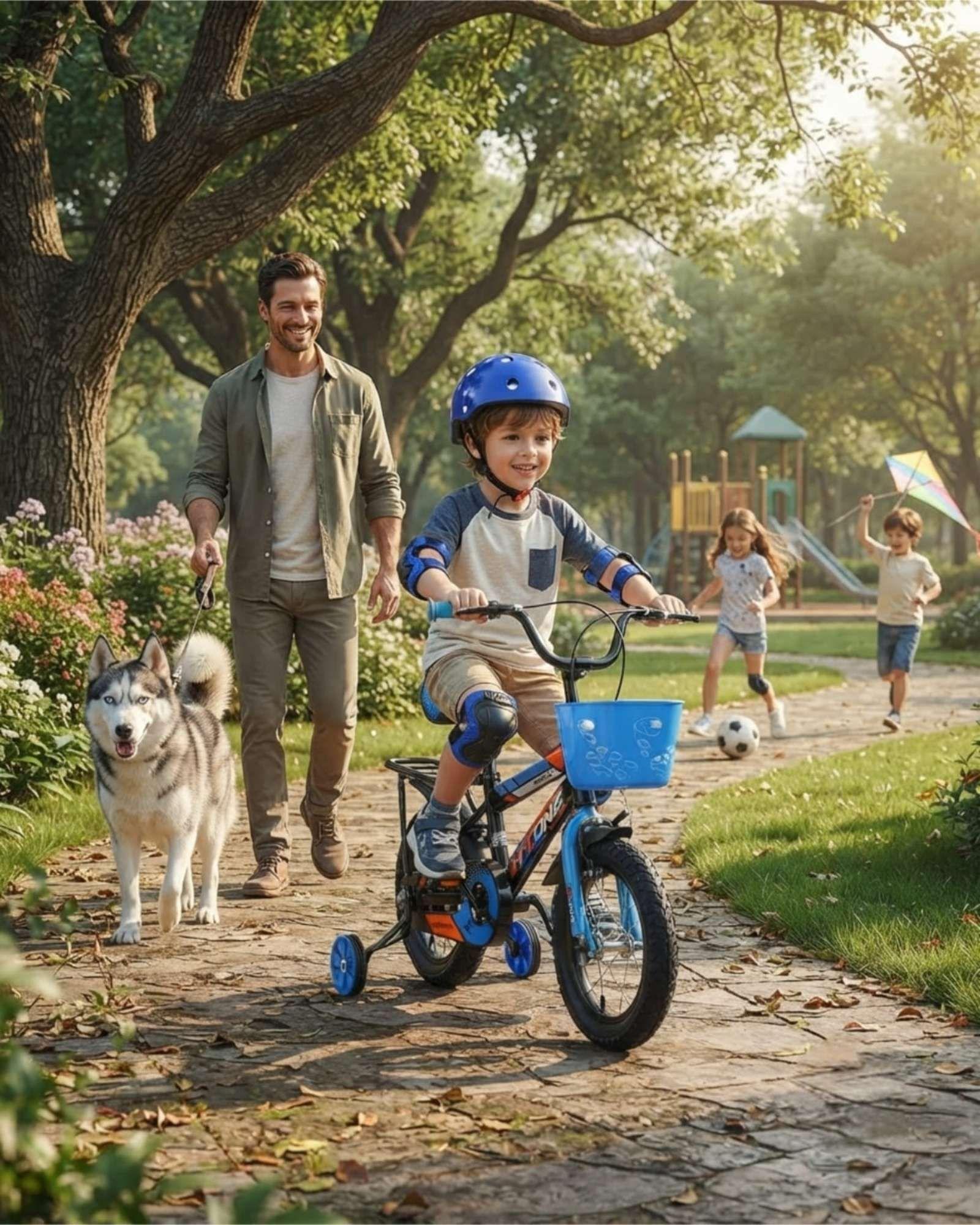 Bicicleta Para Niños Aro 12 Con Kit De Protección Y Casco 09-4