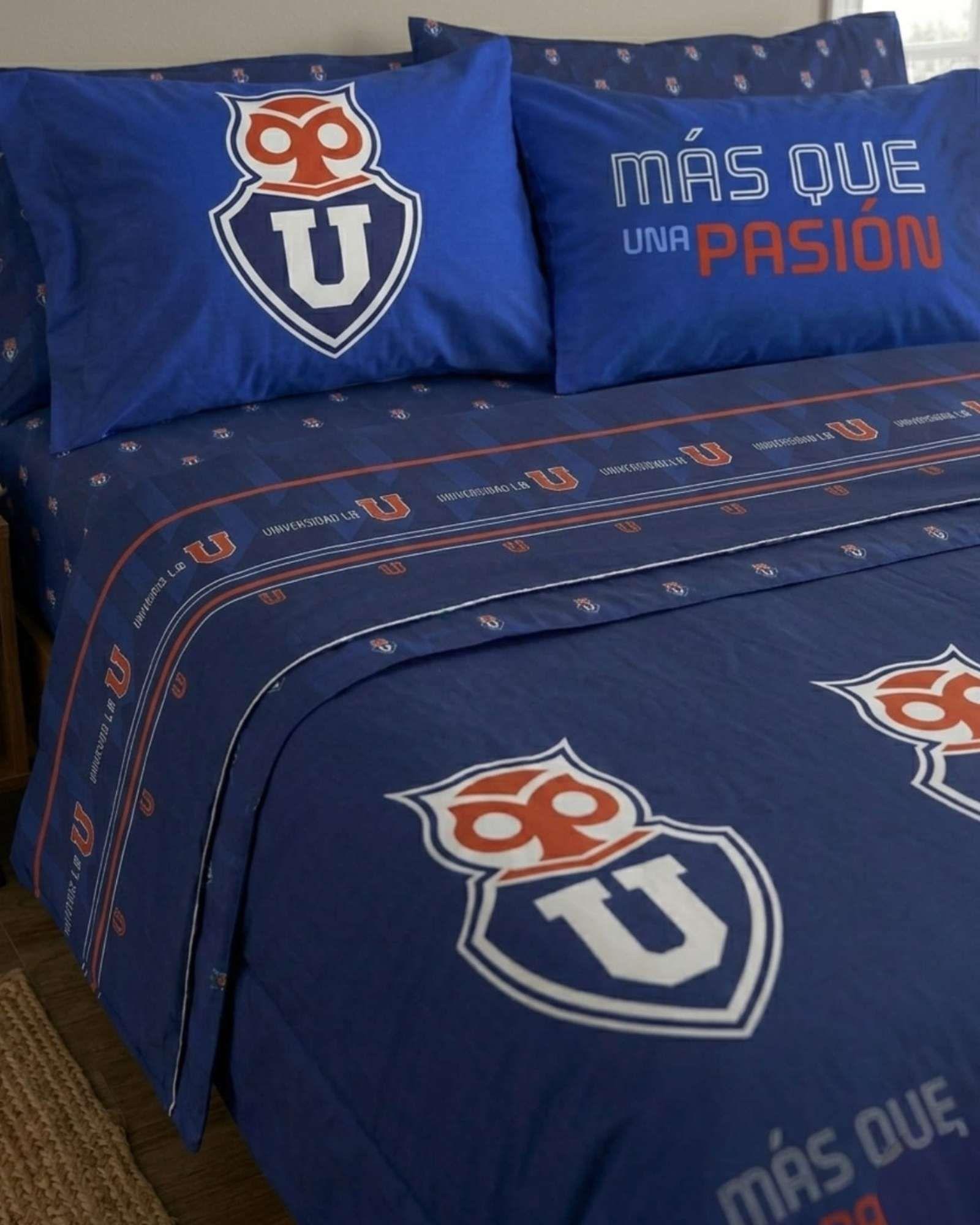 Sábanas 2 Plazas U. de Chile Suavidad y Pasión Azul en tu Cama-2