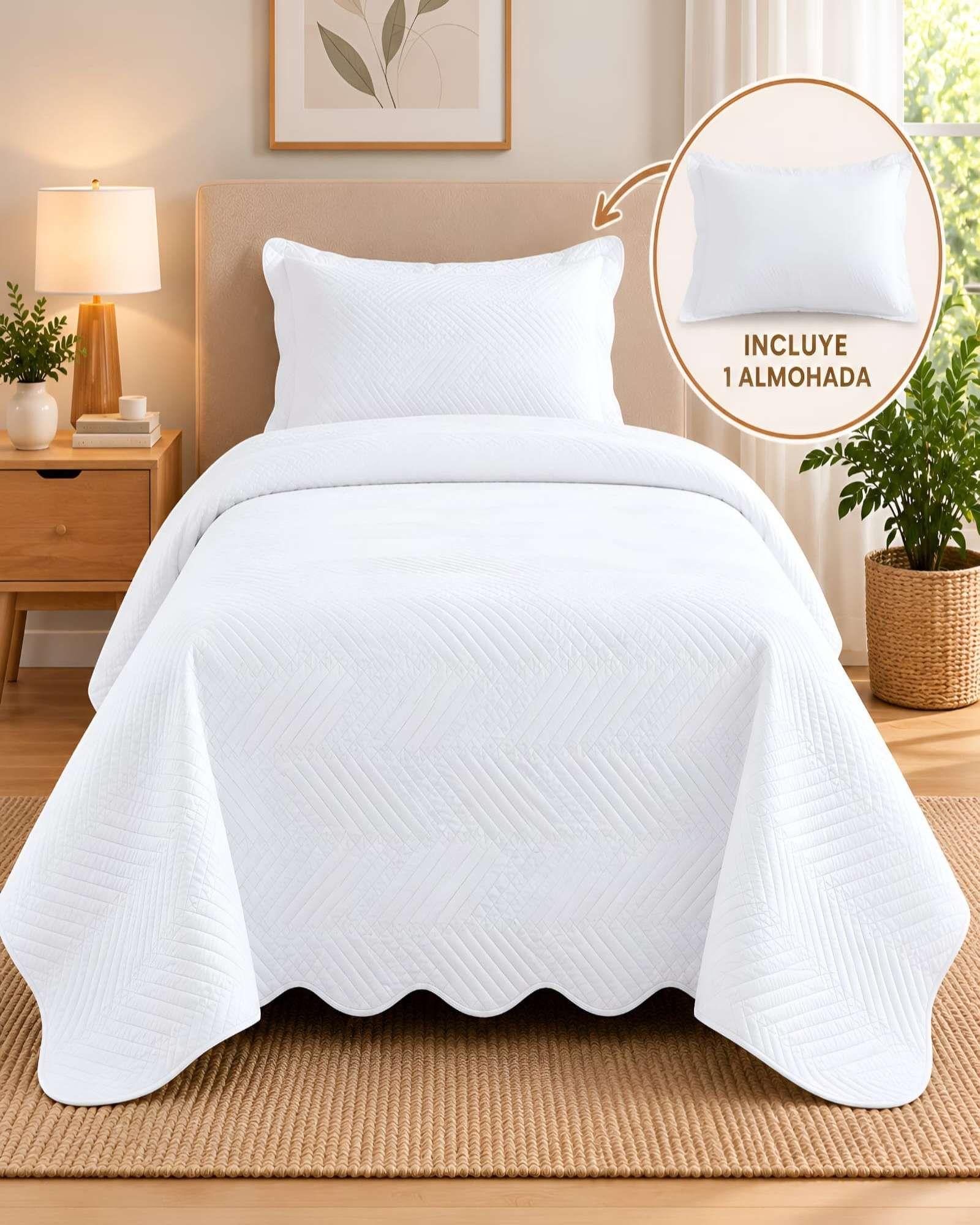 Set Quilt Verano 1.5 Plazas + Almohada + Funda De Almohada 12-3