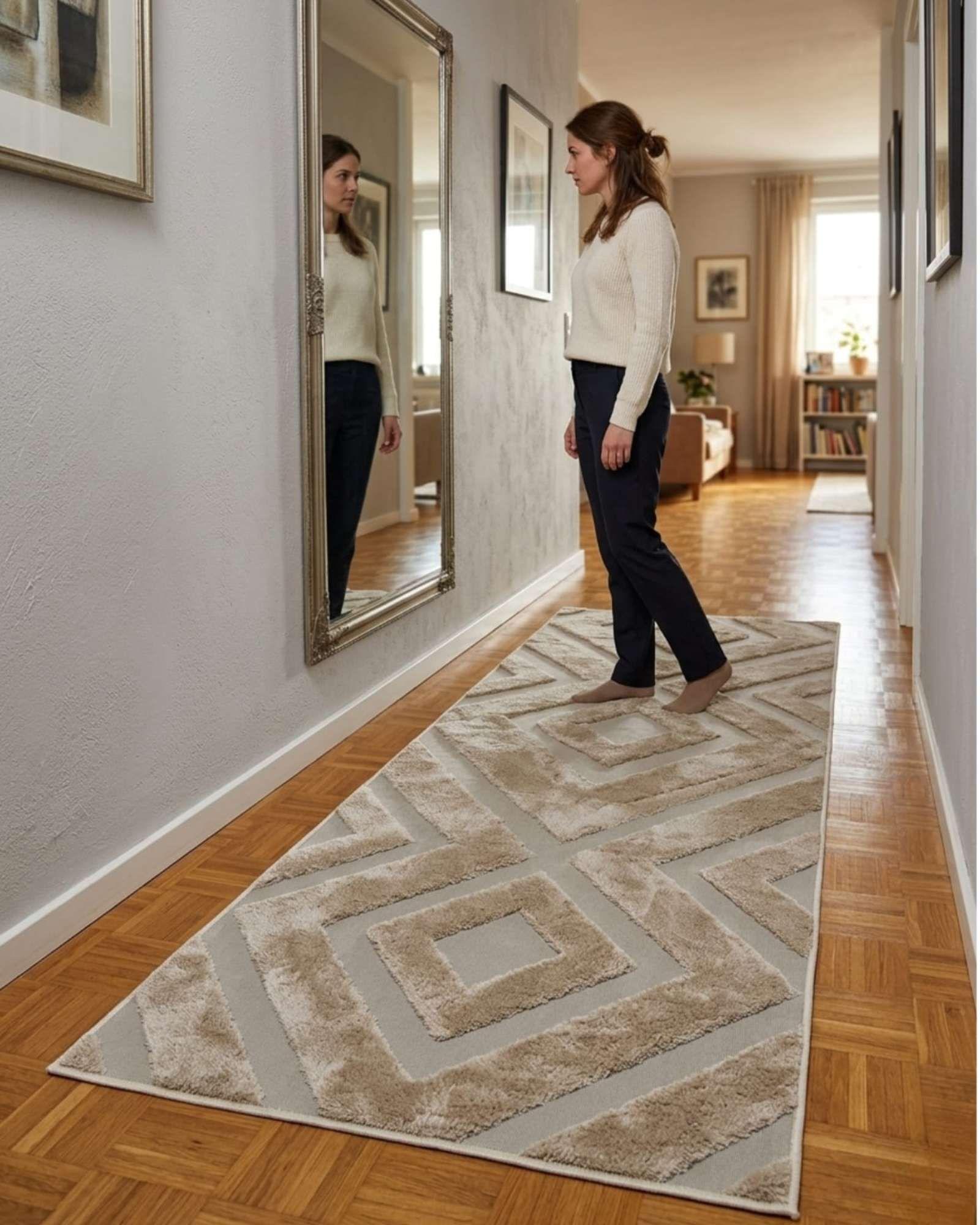 Alfombra de Pasillo Minimalista Jacquard 60x160 Cm m5-4