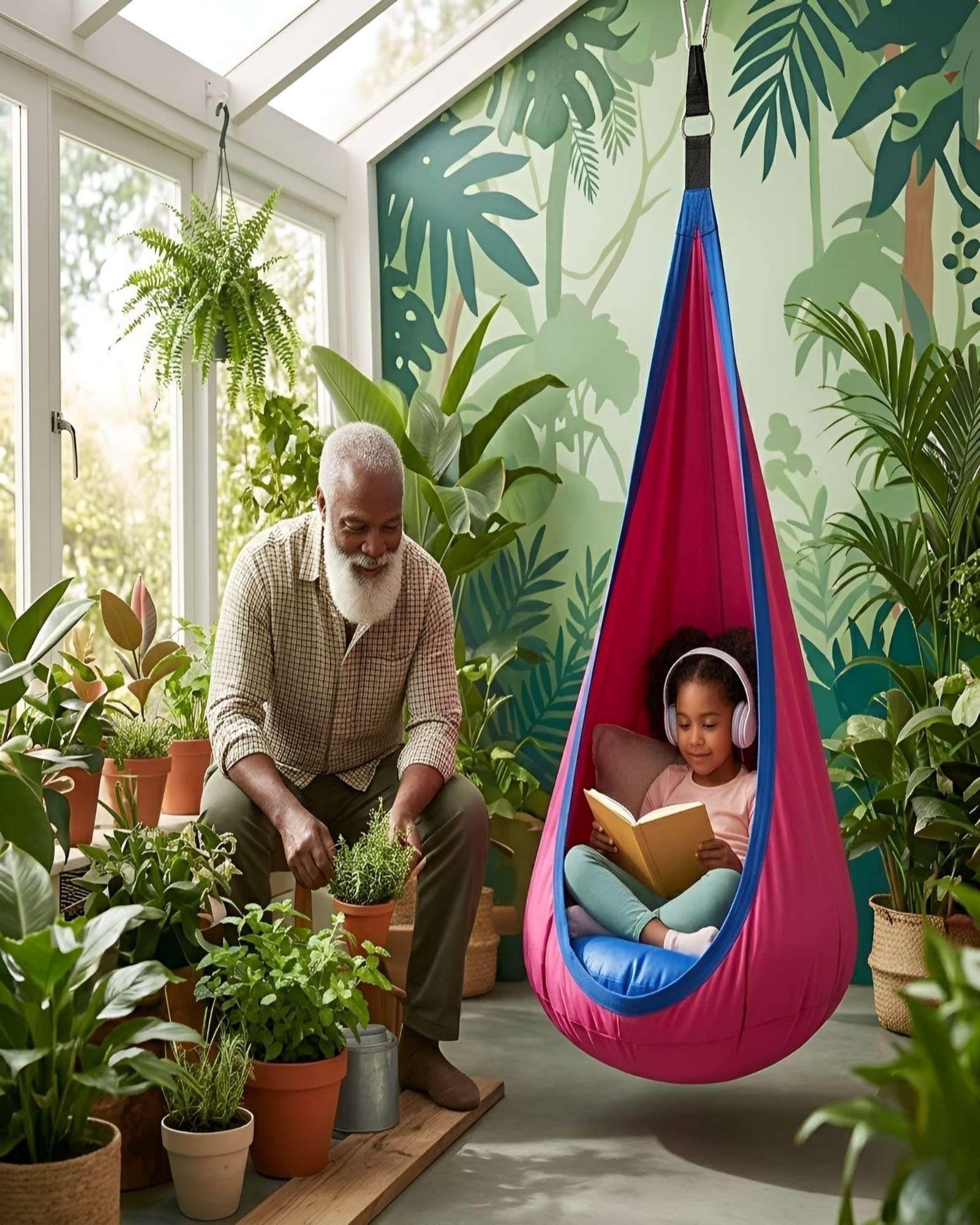Silla Colgante para columpiar Tipo Nido para Niños -2