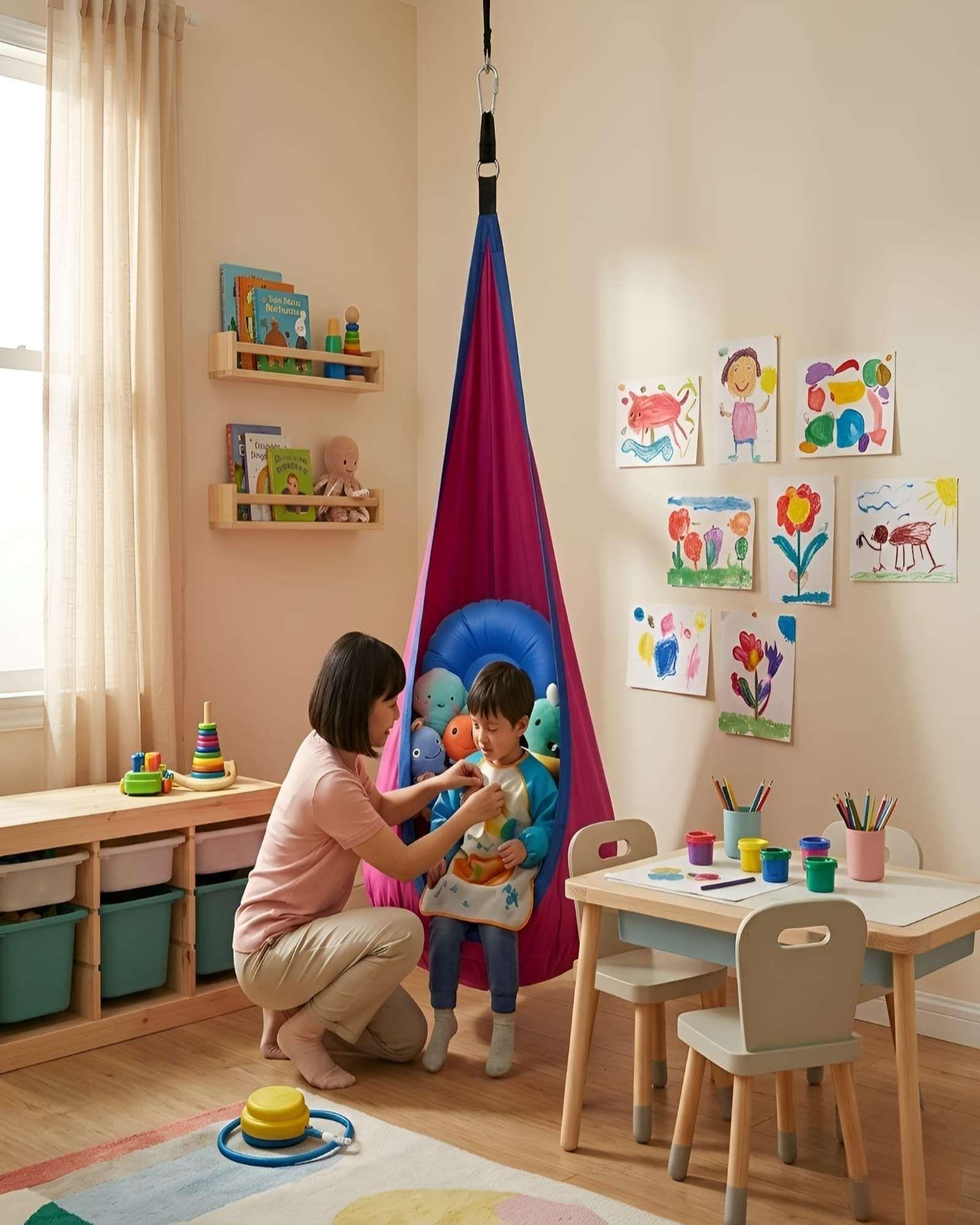 Silla Colgante para columpiar Tipo Nido para Niños -4