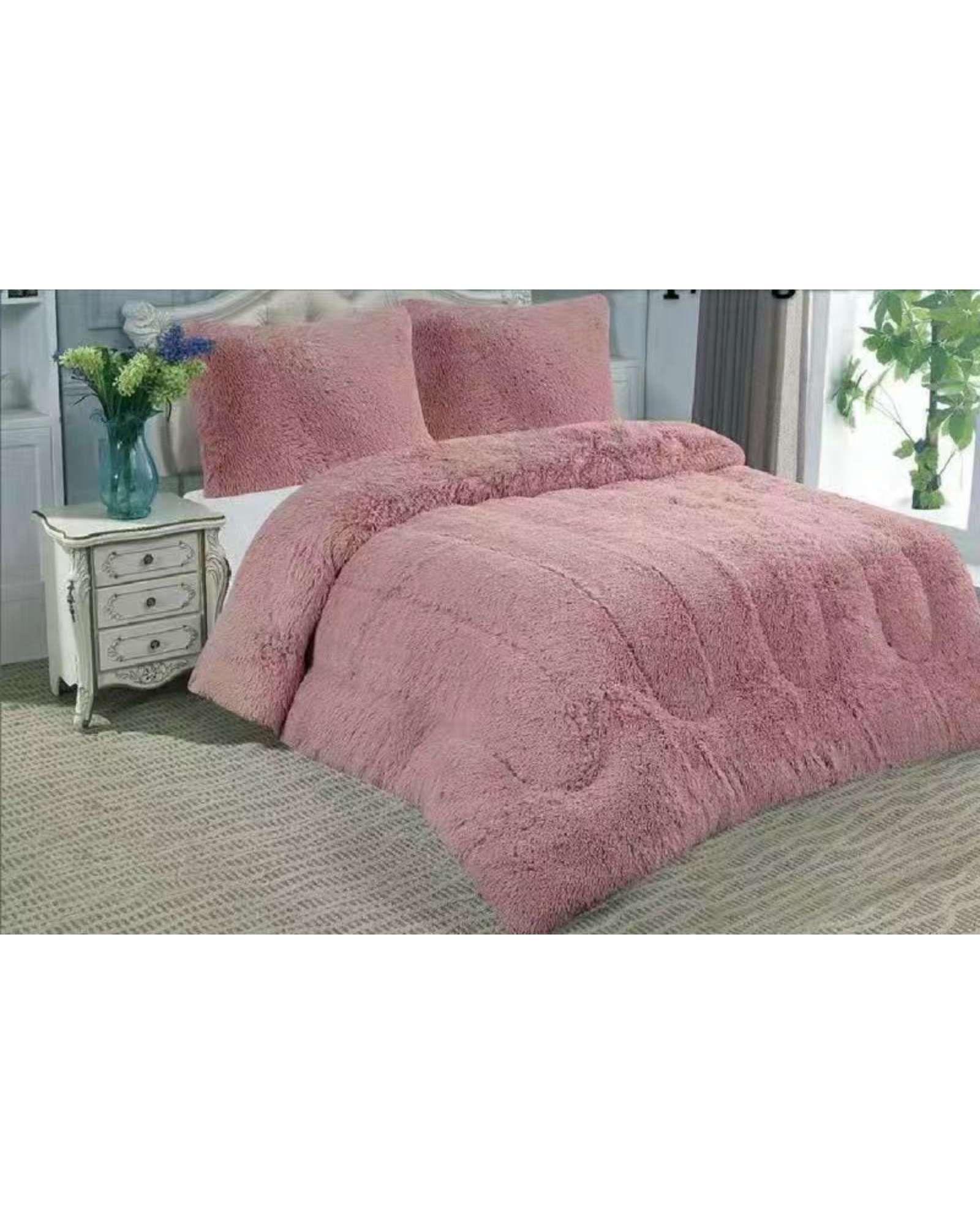 PLUMÓN PELUDO 2 PLAZAS ROSADO-3