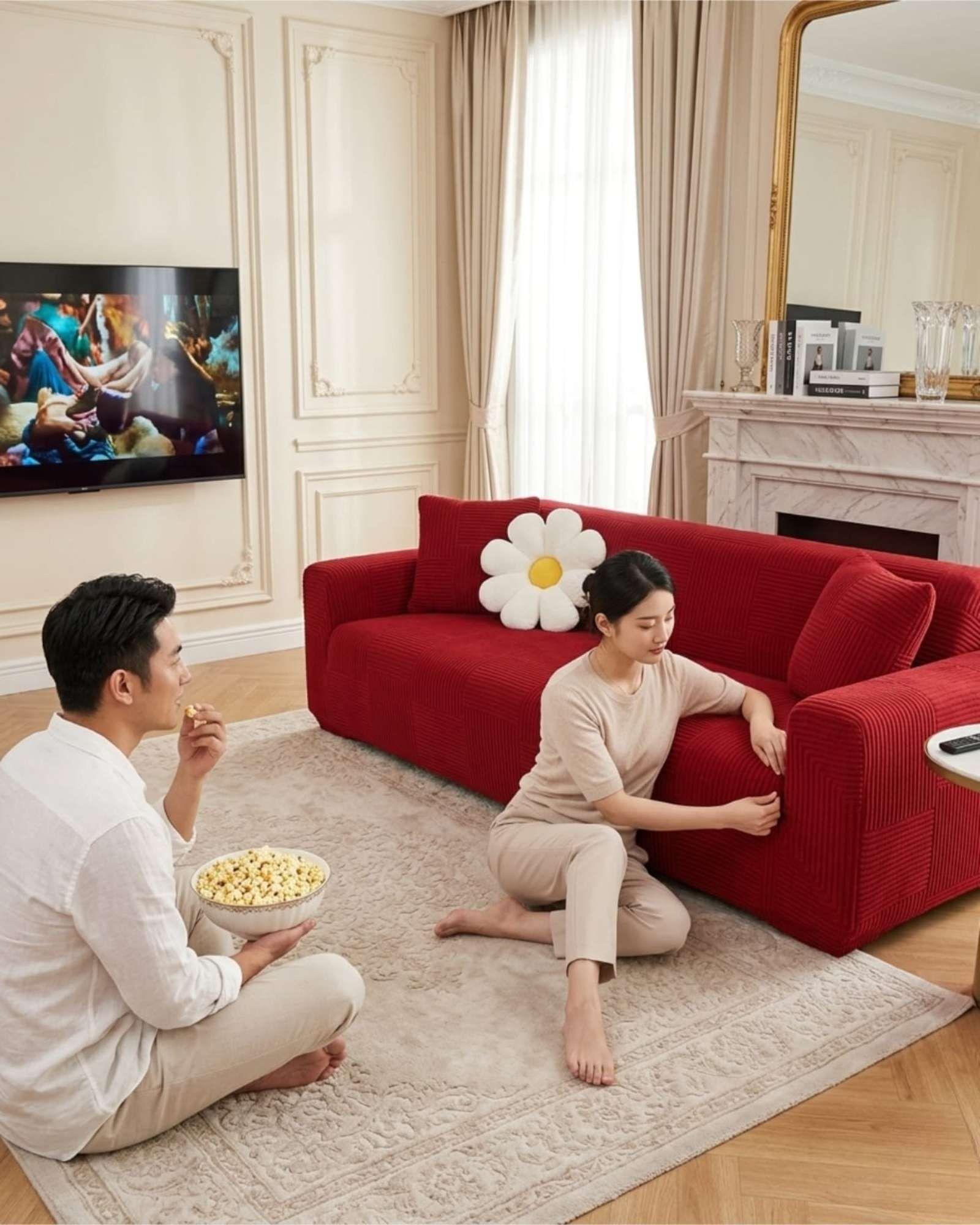 Funda Para Sofa 1 Cuerpos Diseño Moderno De Polar m4-2