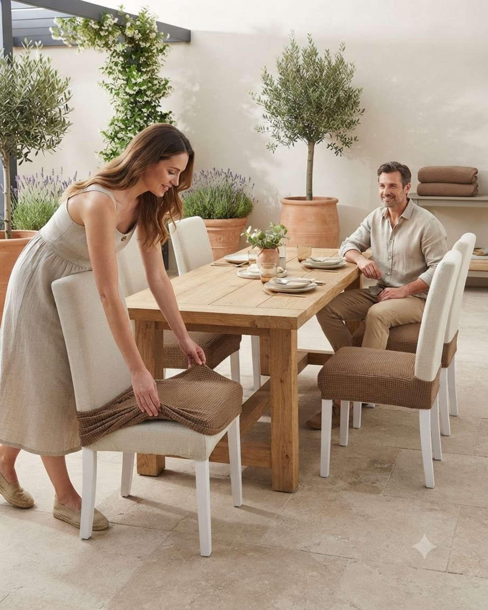 Pack x6 Fundas Cubre Asiento para Silla de Comedor Elásticas S6-2